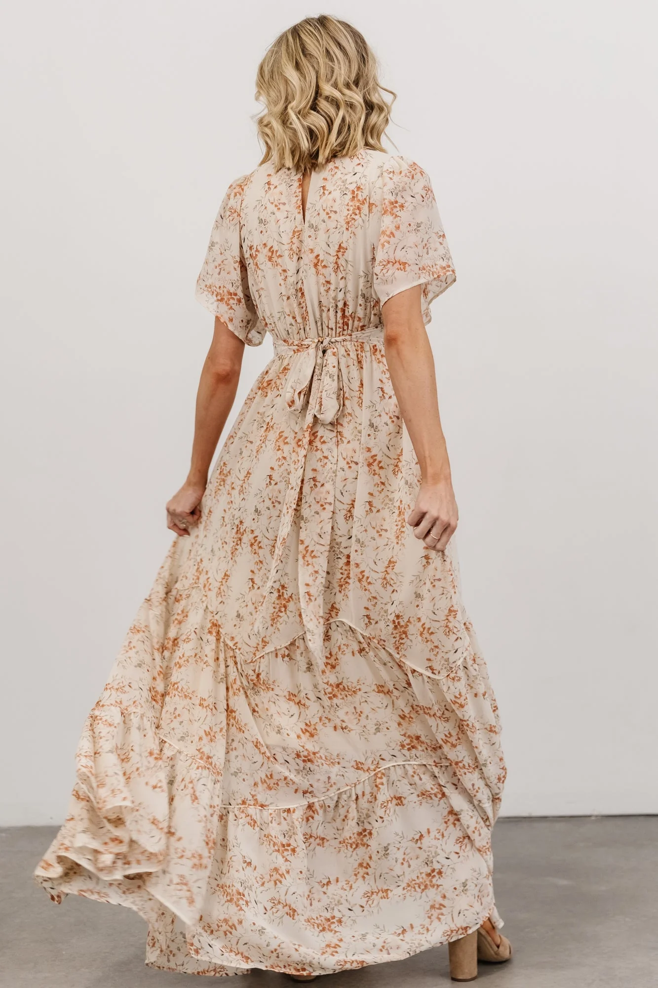 Katherine Maxi Dress | Cream + Rust Floral