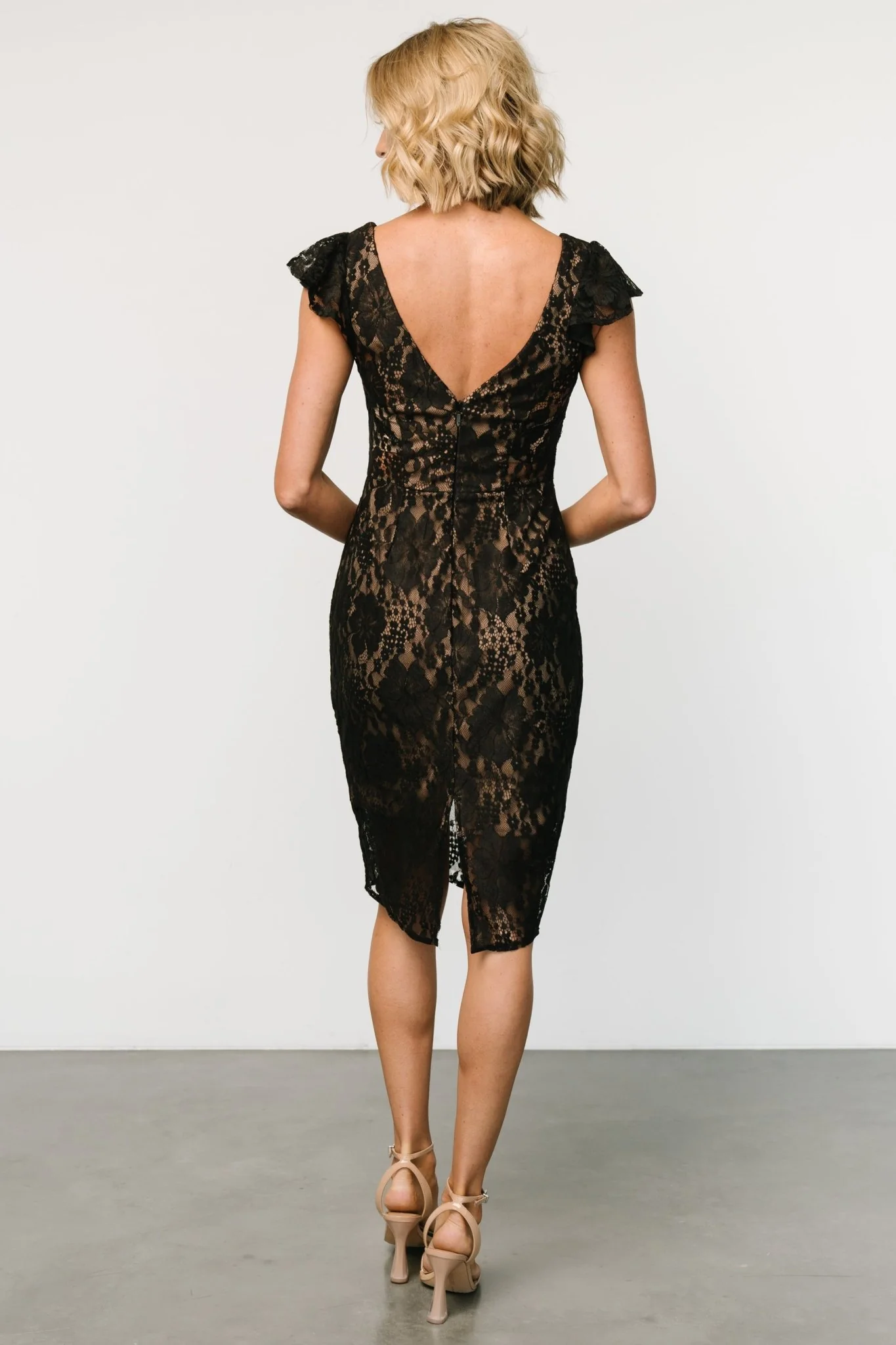 Kimber Lace Dress | Black + Nude