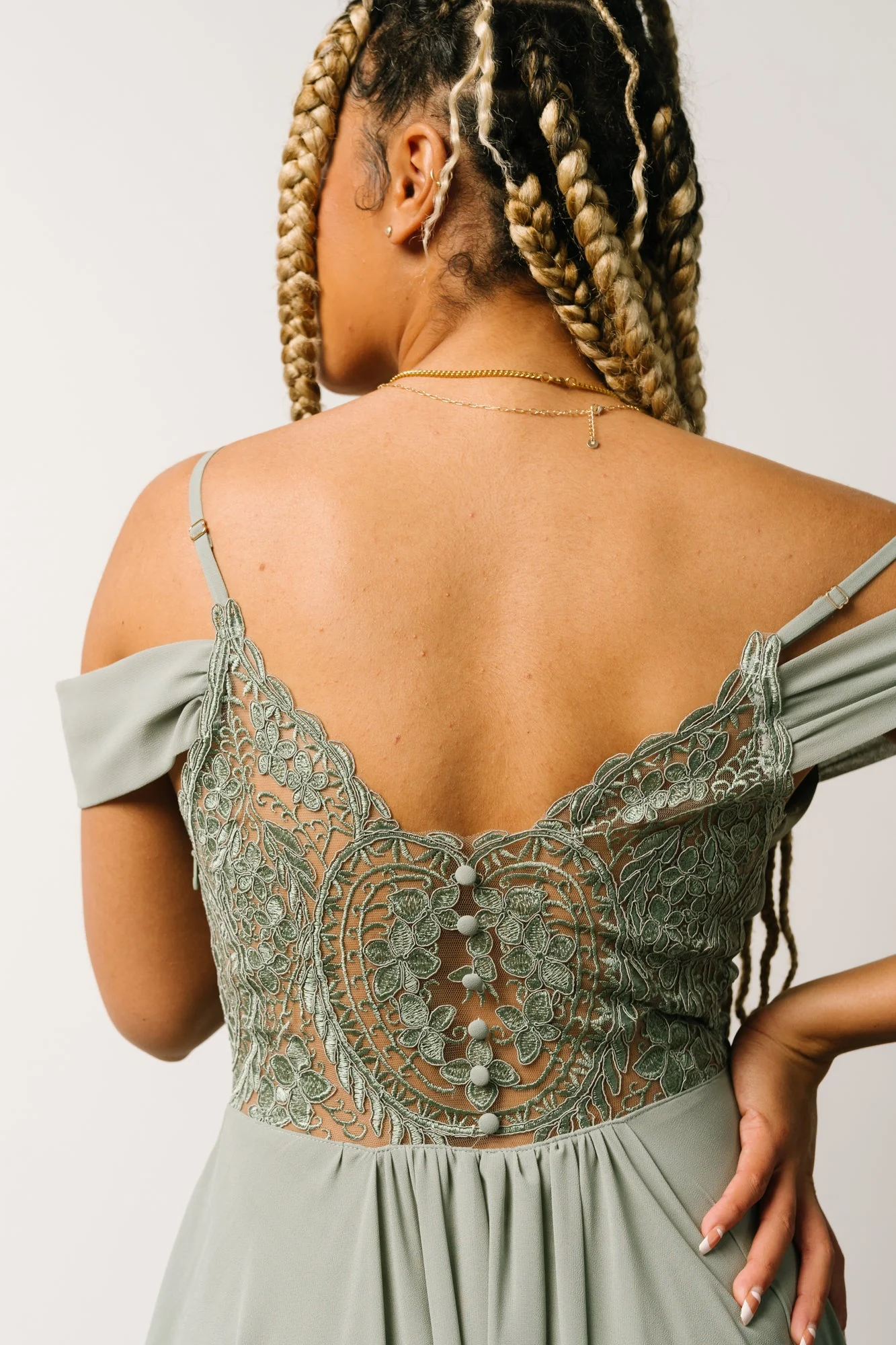 Bianca Lace Maxi Dress | Dusty Sage