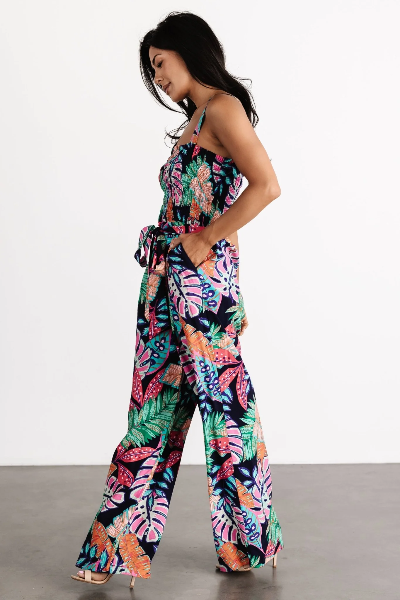 Barbados Tank Jumpsuit | Navy Print