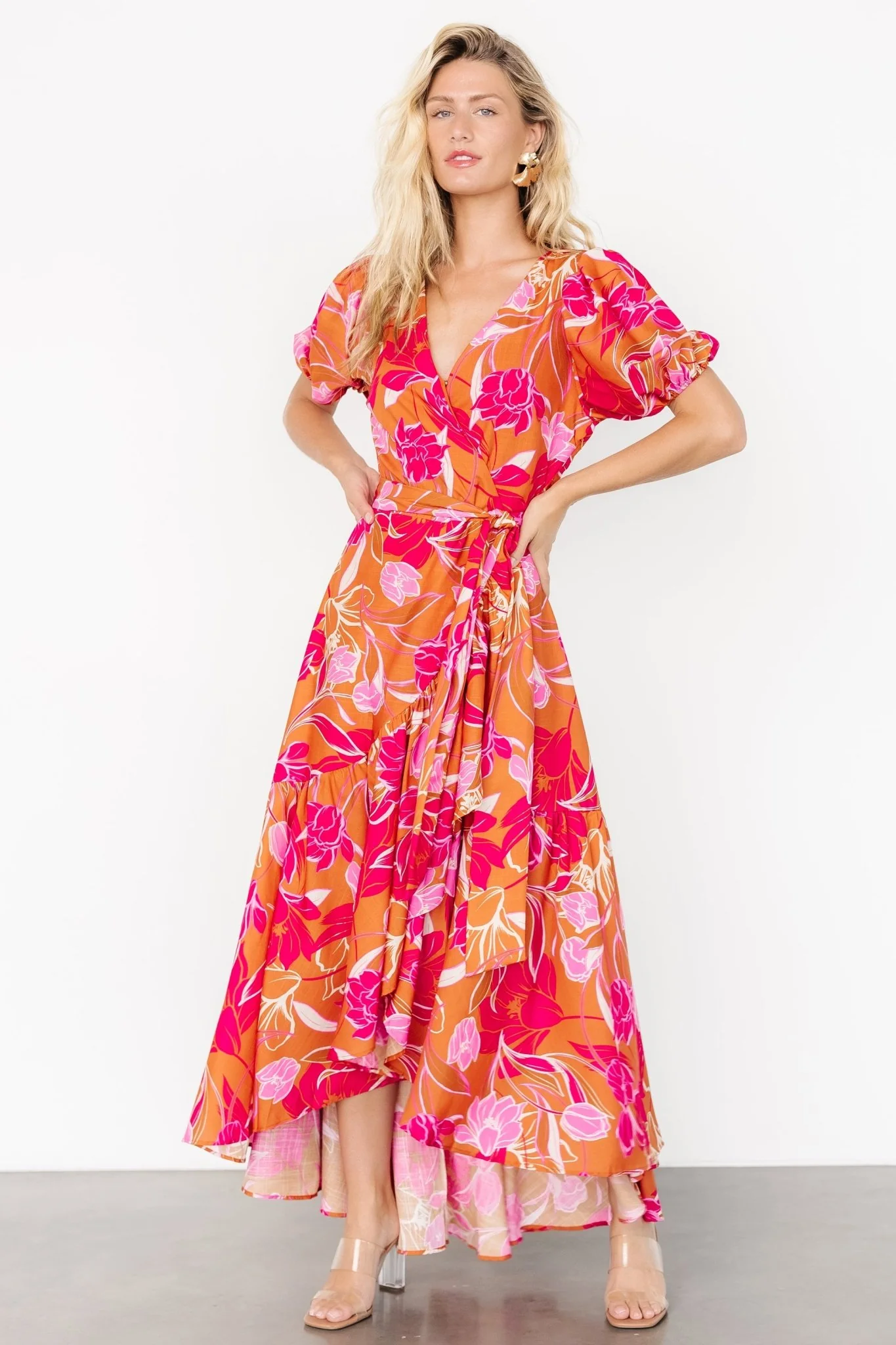 Lori Maxi Dress | Orange + Pink Floral