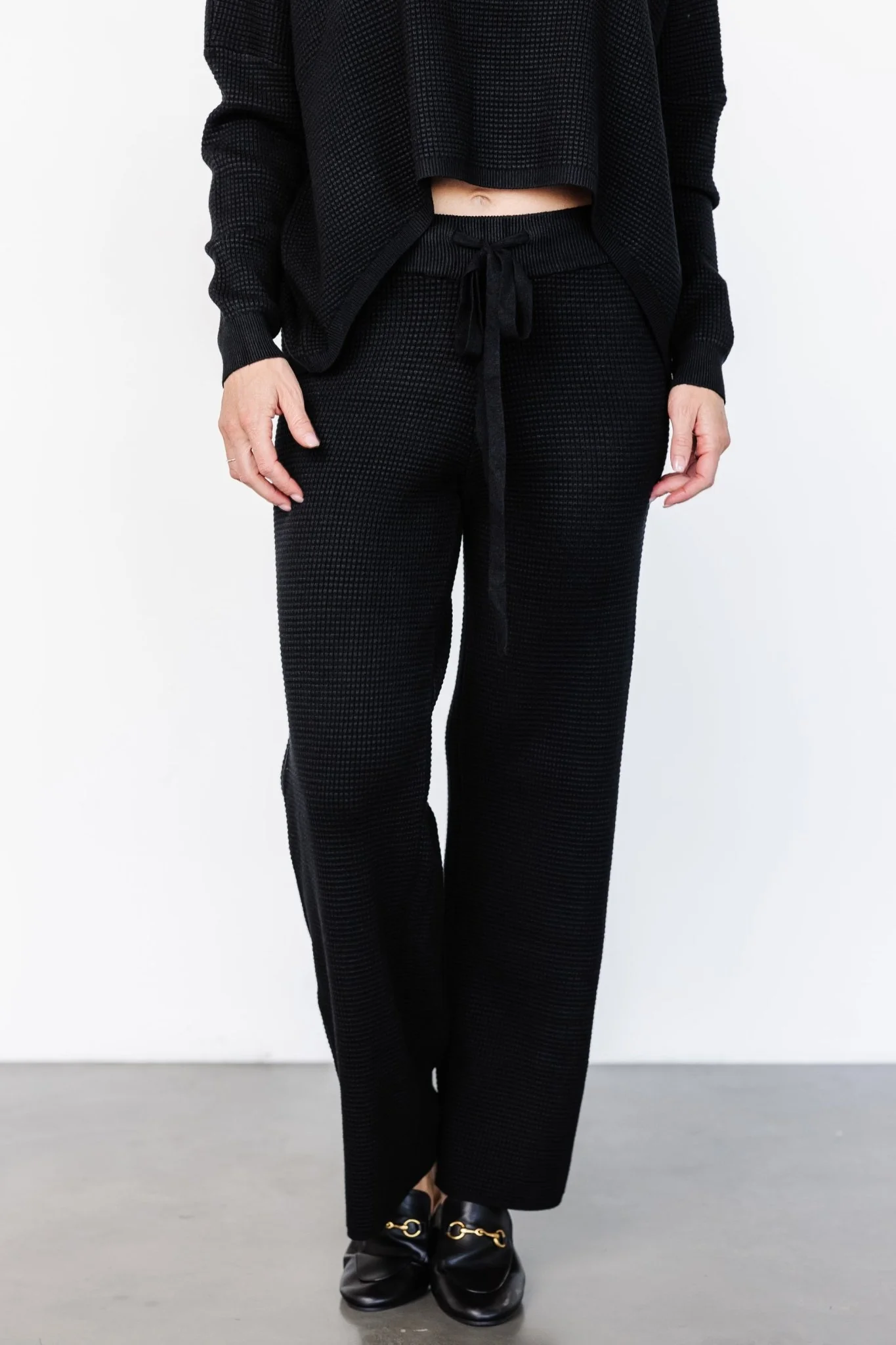Owen Waffle Pants | Black