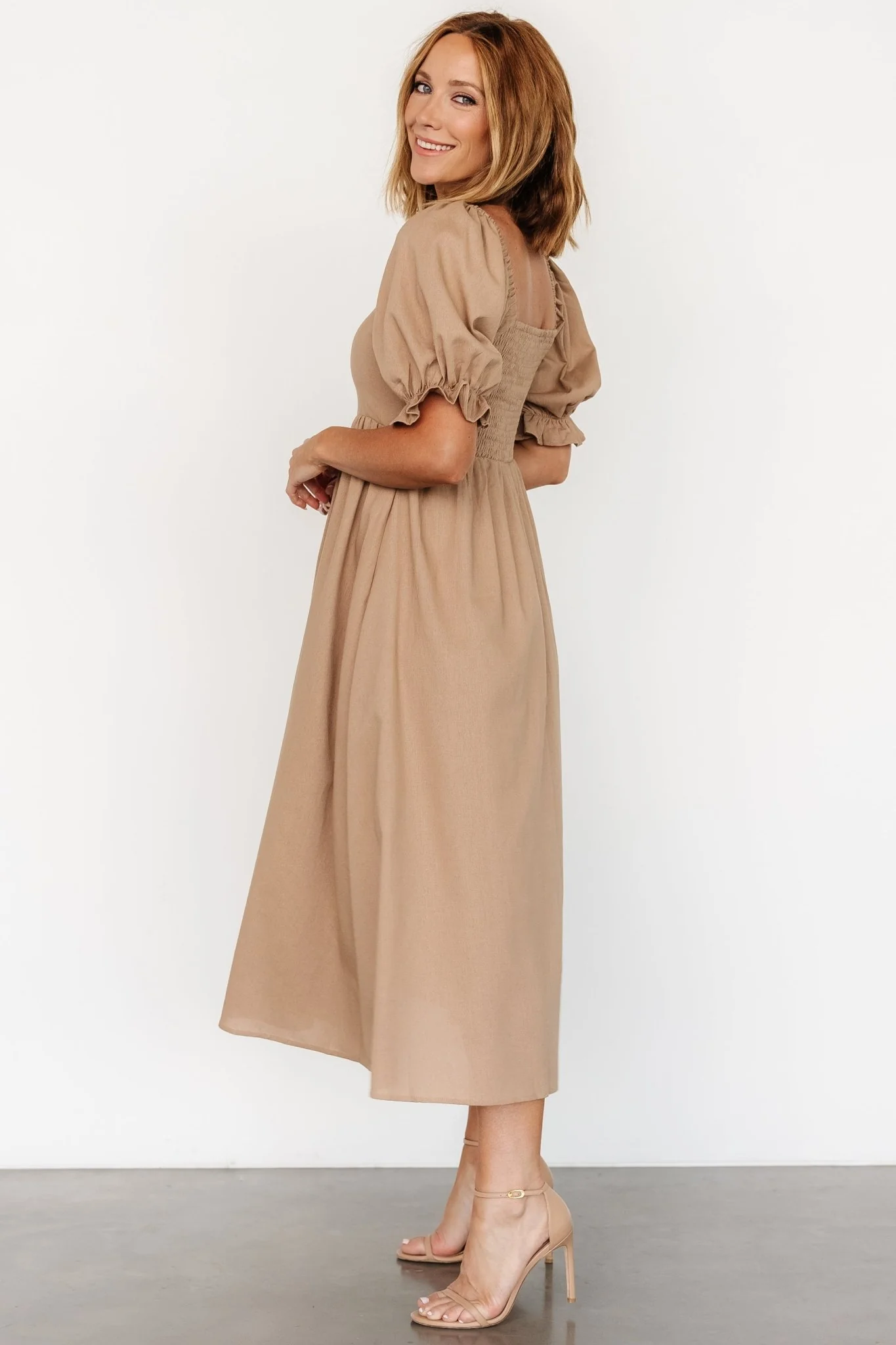 Britton Midi Dress | Tan