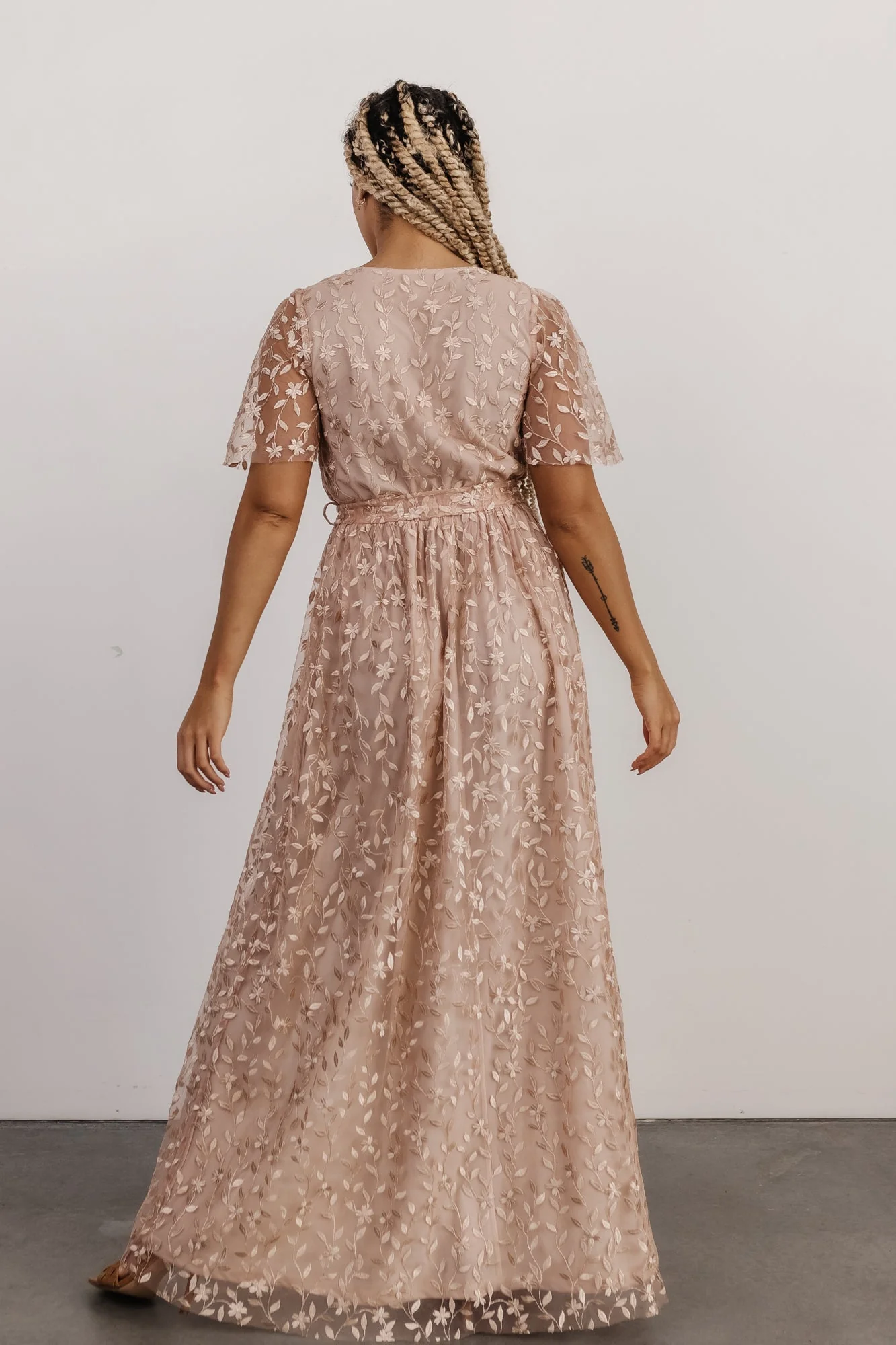 Marseille Embossed Maxi Dress | Champagne