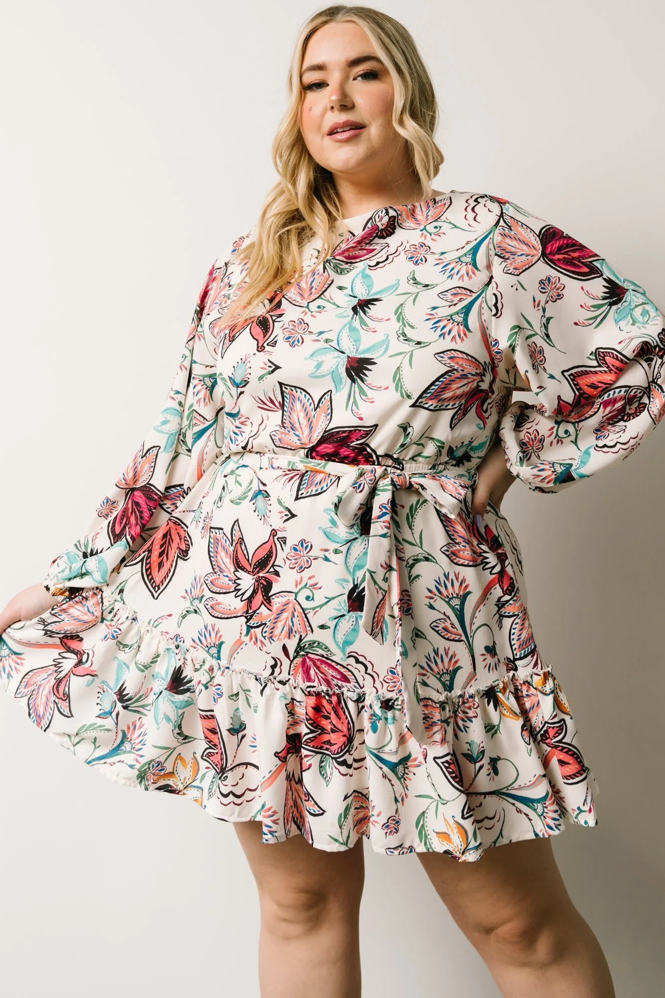 Tally Mini Dress | Off White Multi Print