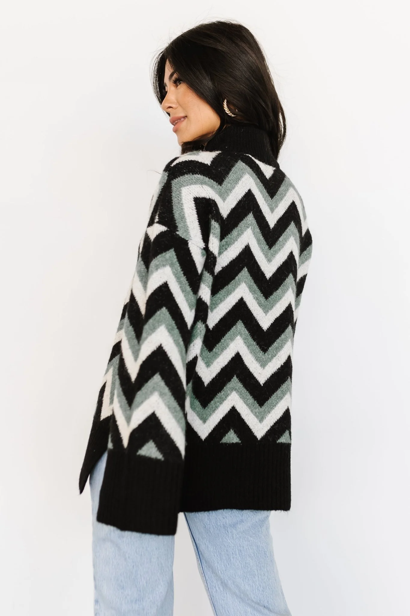 Ricks Sweater | Black + Green Multi