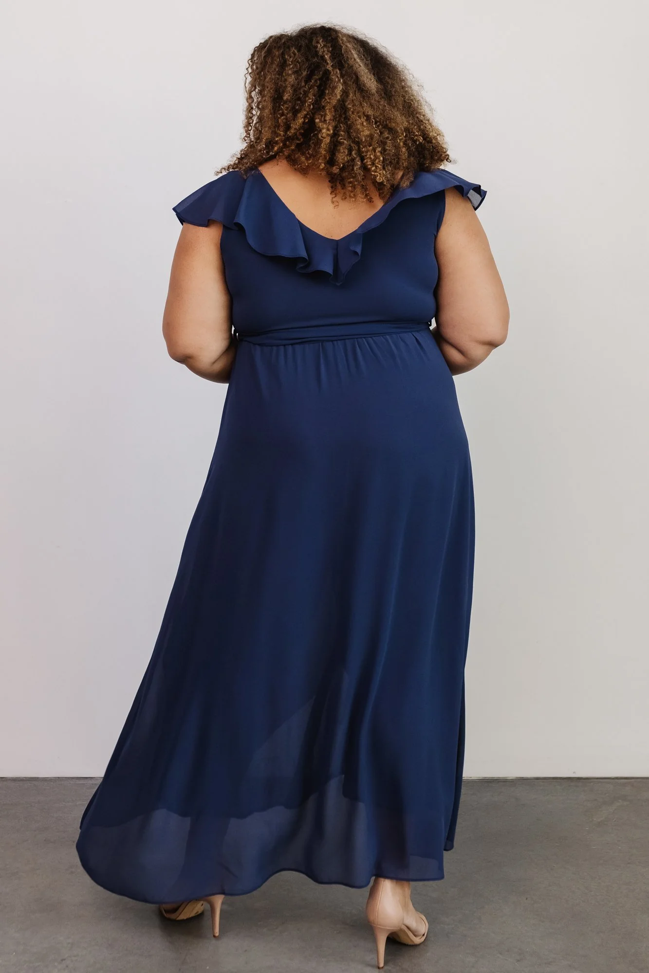 Katya Ruffle Maxi Dress | Navy