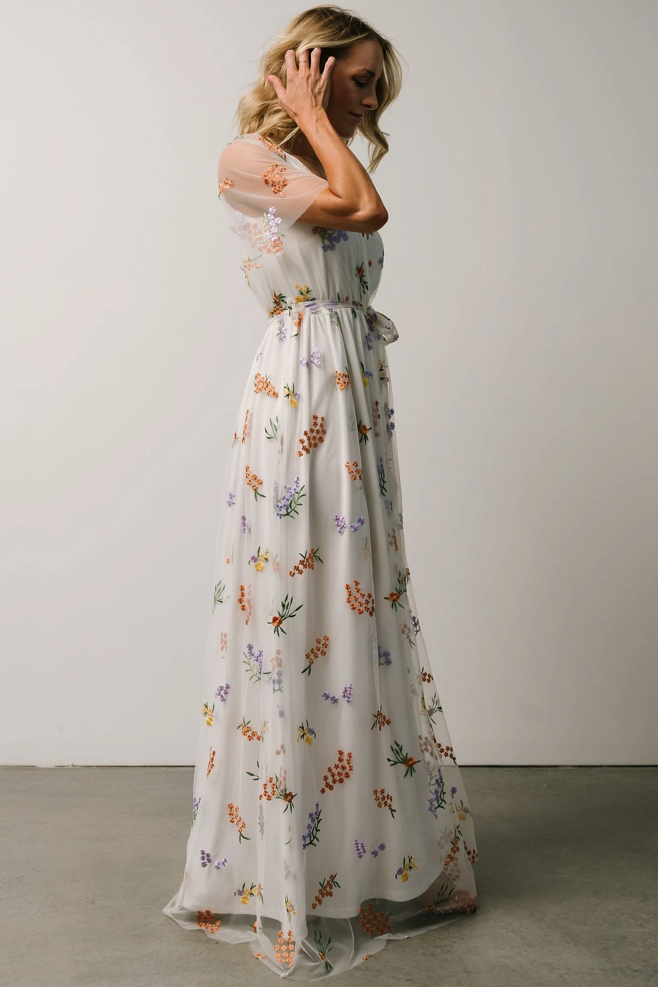 Marseille Embossed Maxi Dress | Meadow Floral