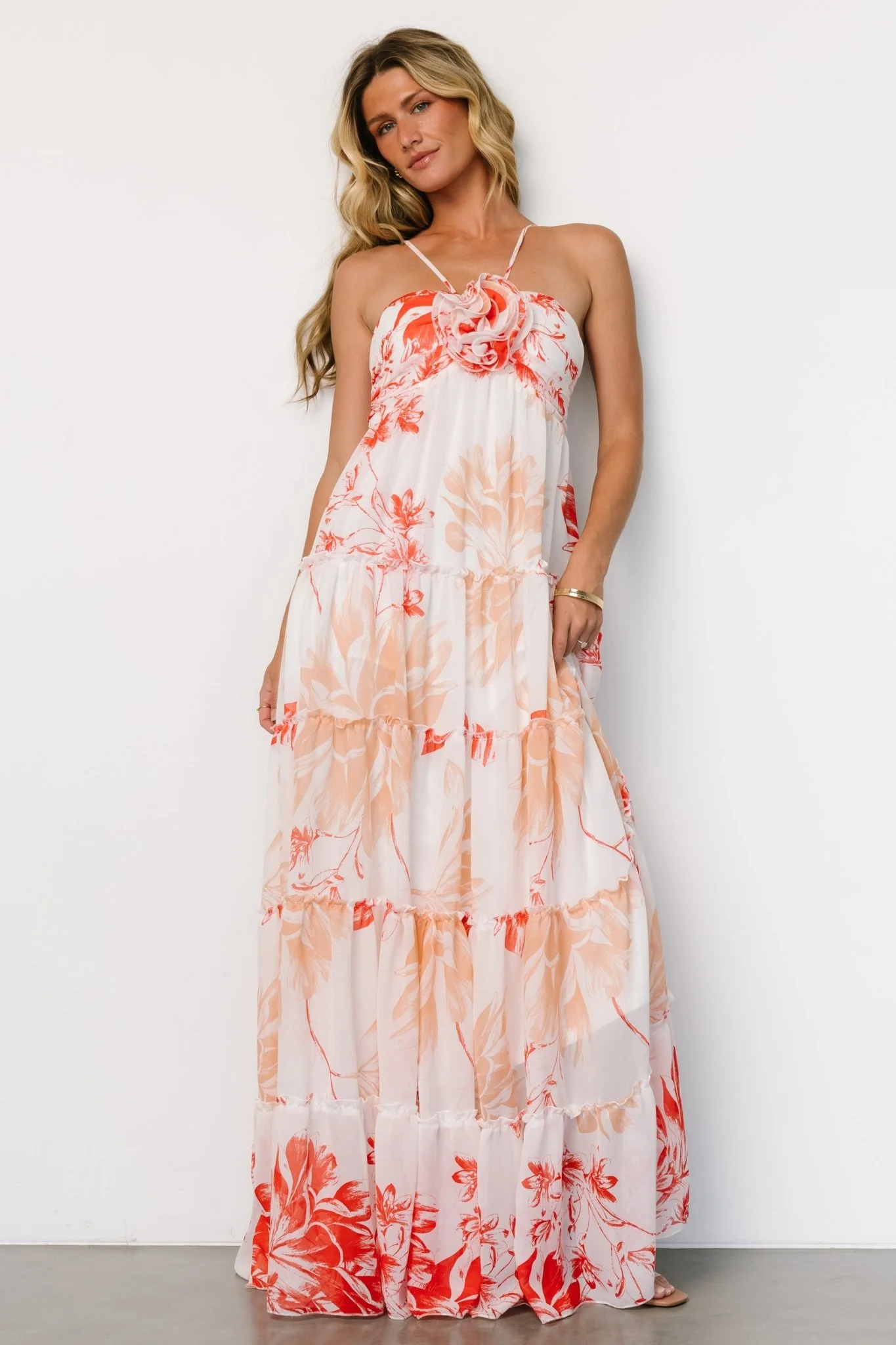 Charmaine Maxi Dress | Red + Natural Floral