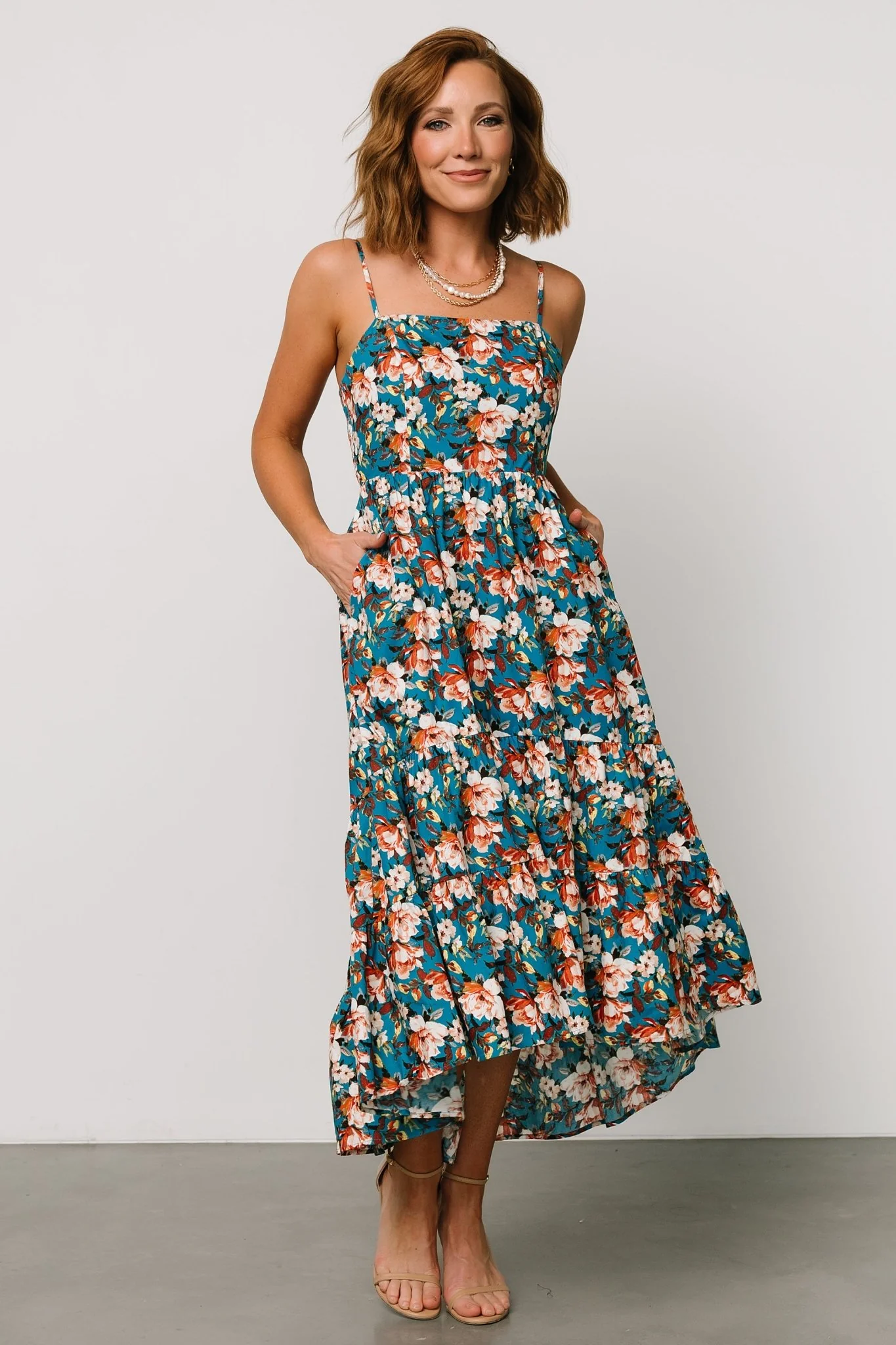 Shari Tank Maxi Dress | Deep Blue Floral