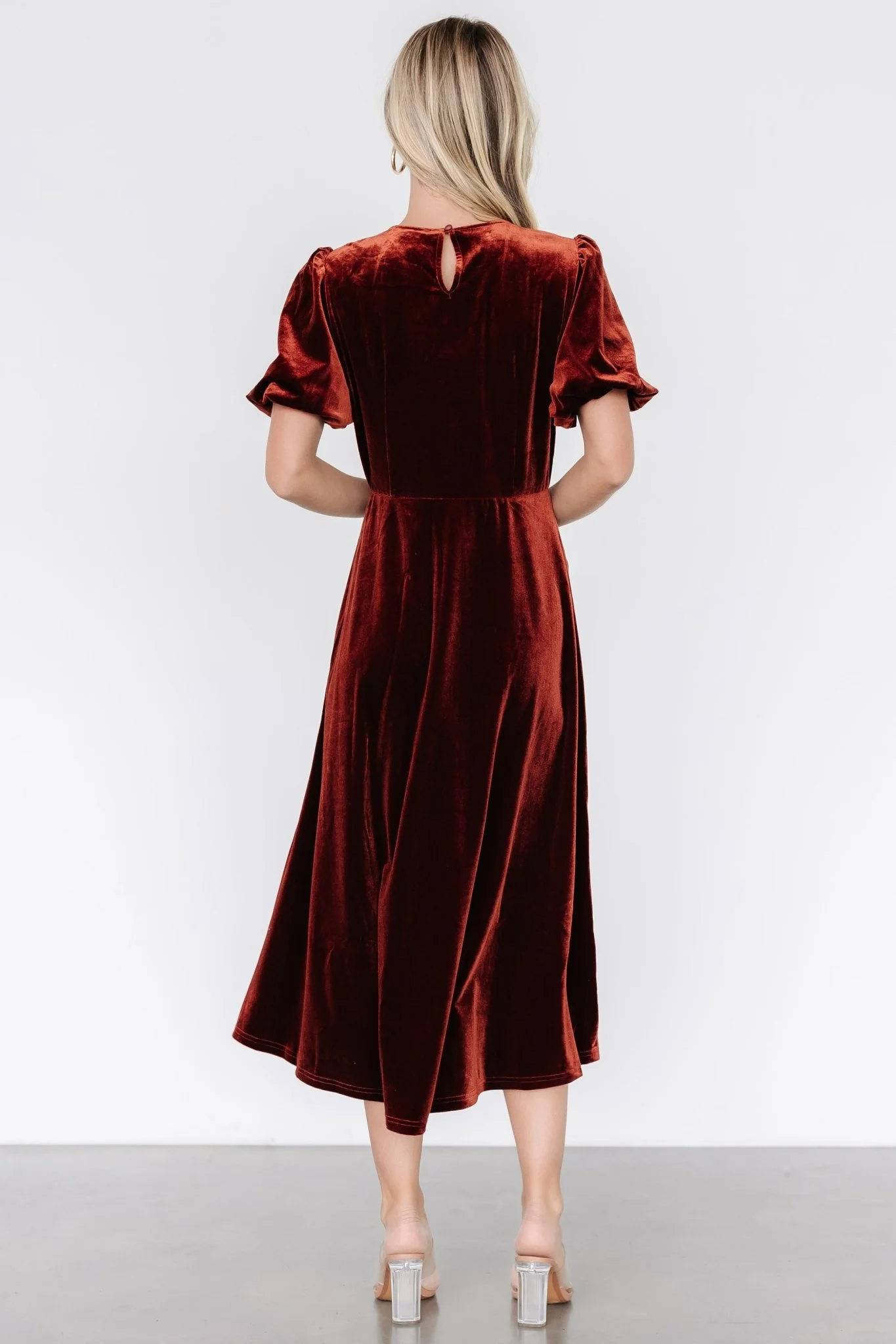Nita Velvet Midi Dress | Deep Cinnamon