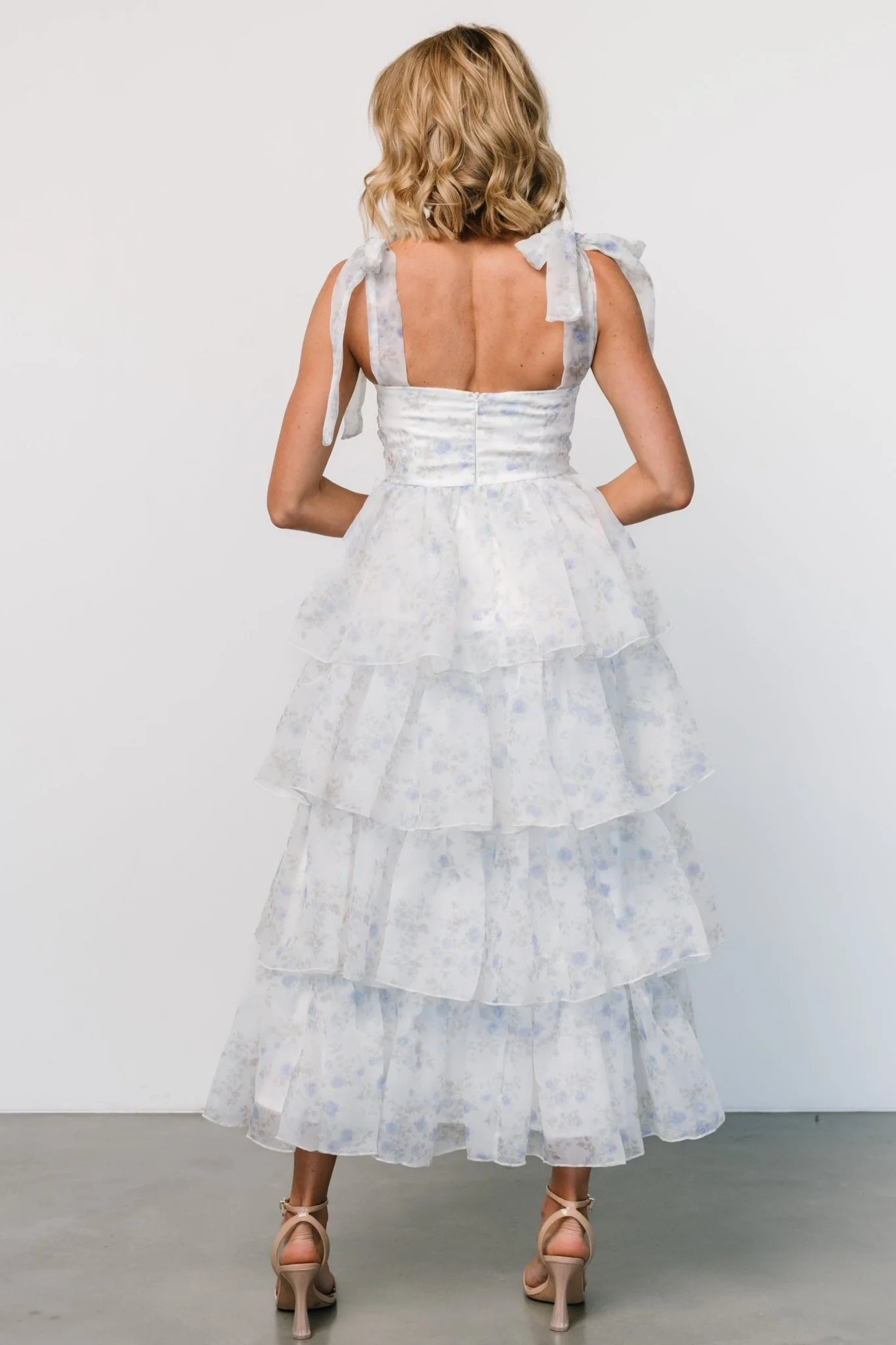 Rosemary Tiered Dress | Light Blue Floral