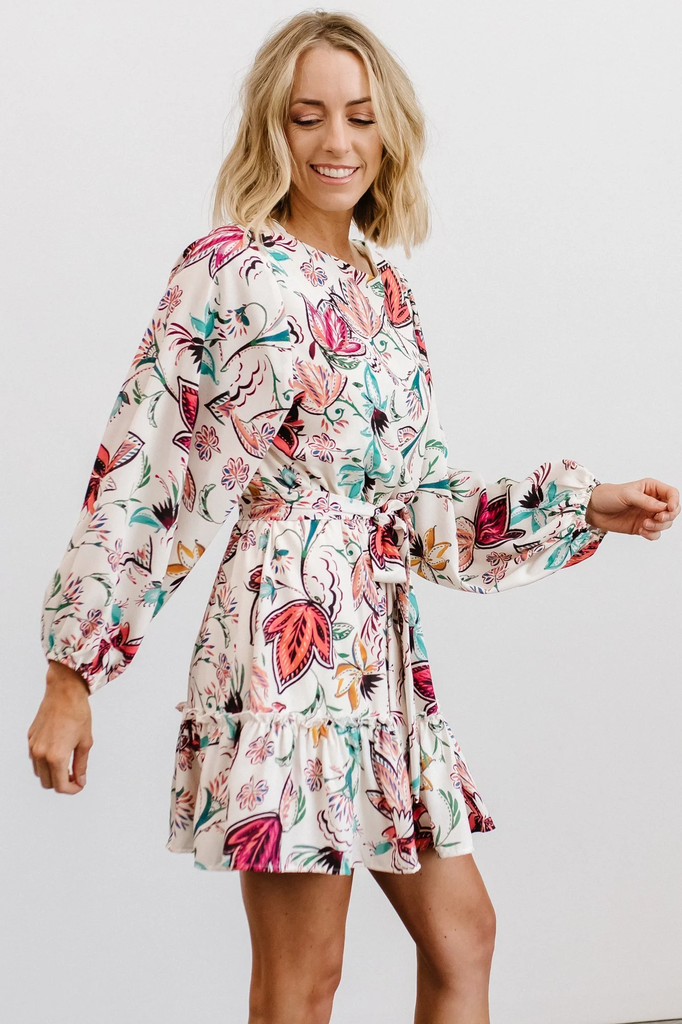 Tally Mini Dress | Off White Multi Print