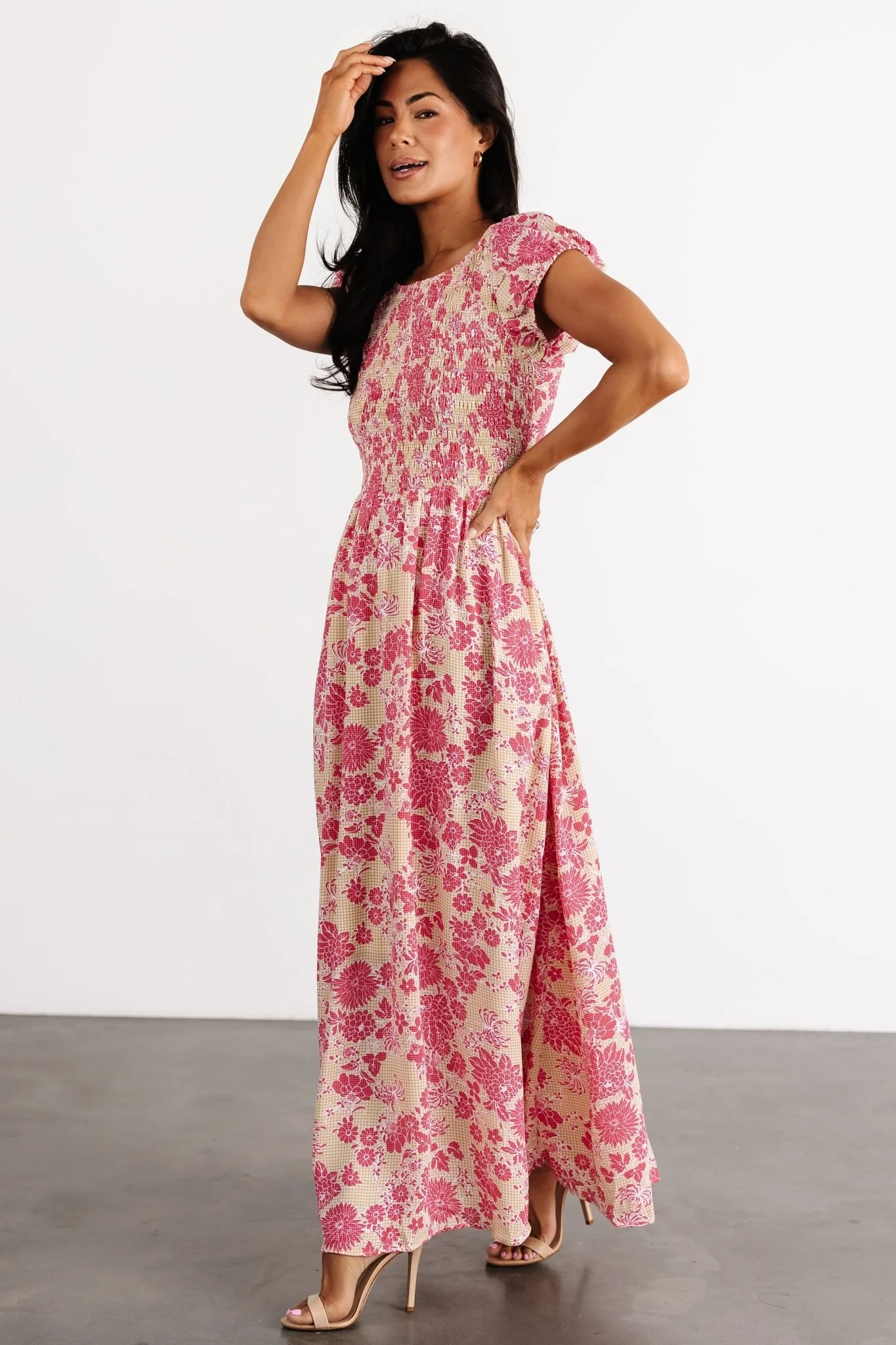 Tabitha Open Back Maxi Dress | Yellow + Coral