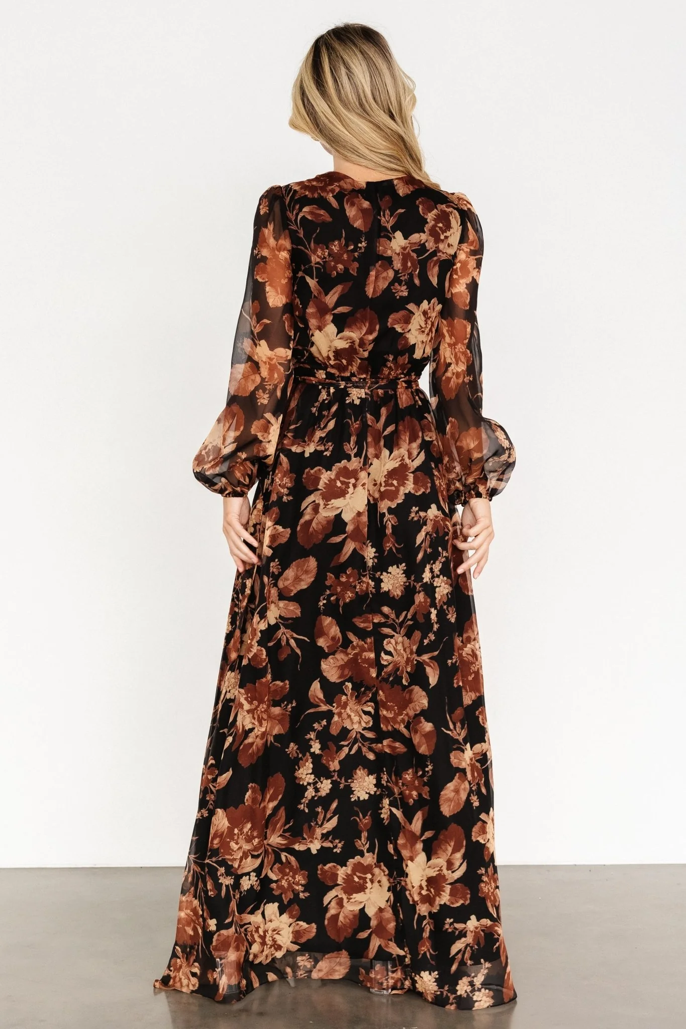 Maura Wrap Maxi Dress | Black Print