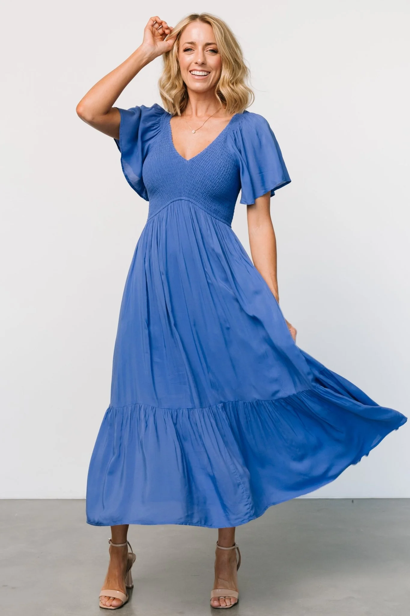 Scarlett Smocked Dress | Blue