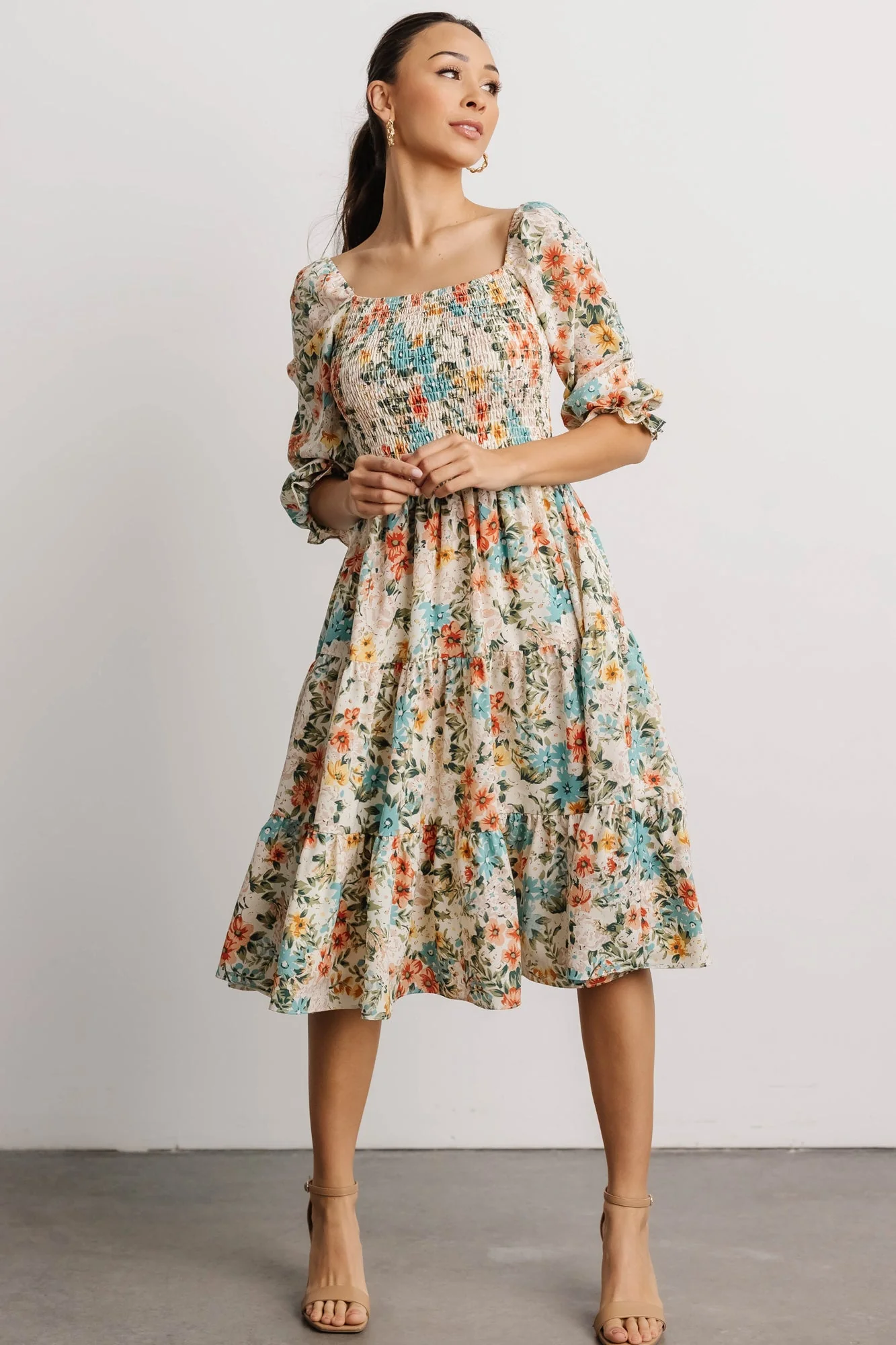 Marta Smocked Midi Dress | Summer Floral
