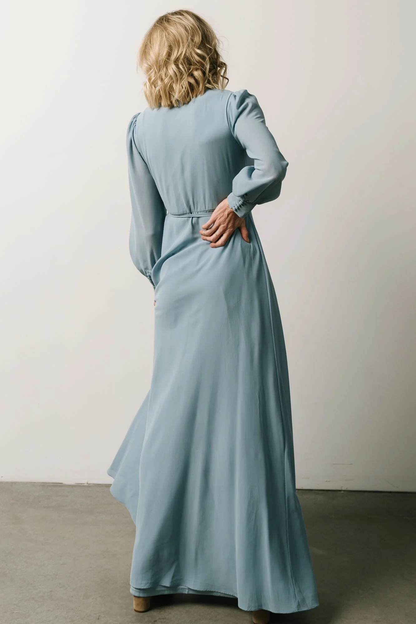 Kelsey Wrap Dress | Dusty Blue