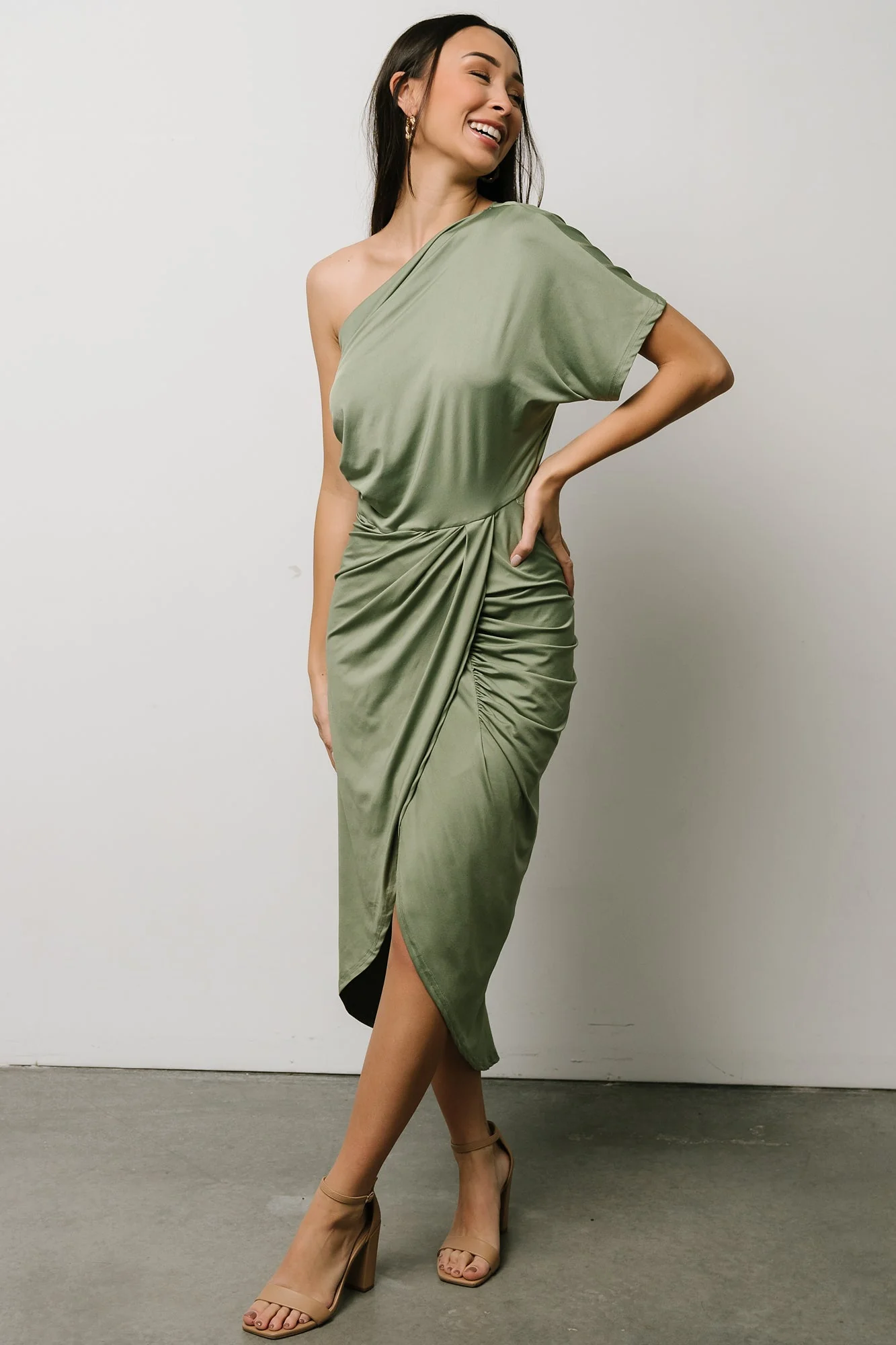 Addison Midi Dress | Dusty Sage