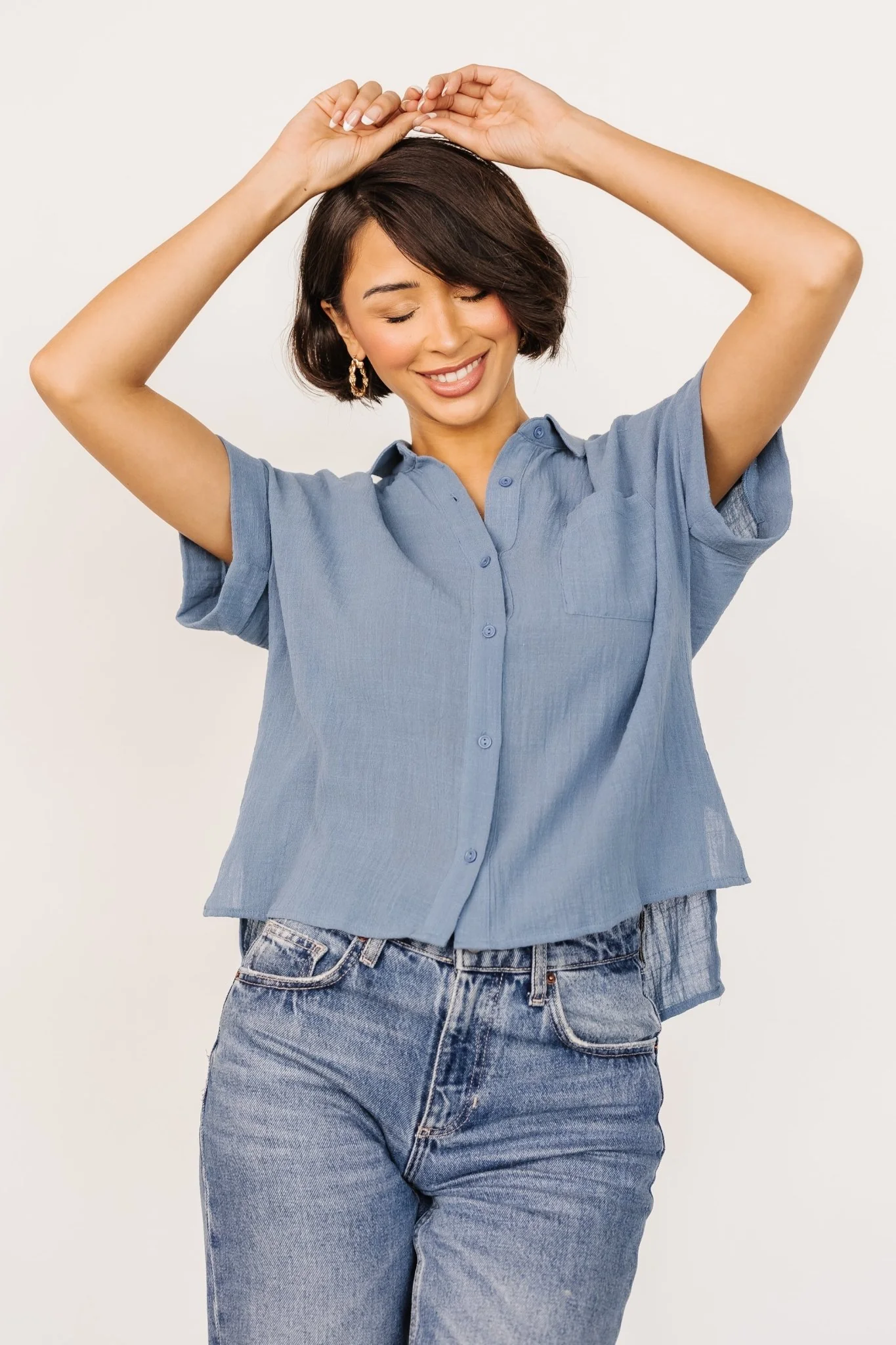 Hammond Short Sleeve Top | Slate Blue