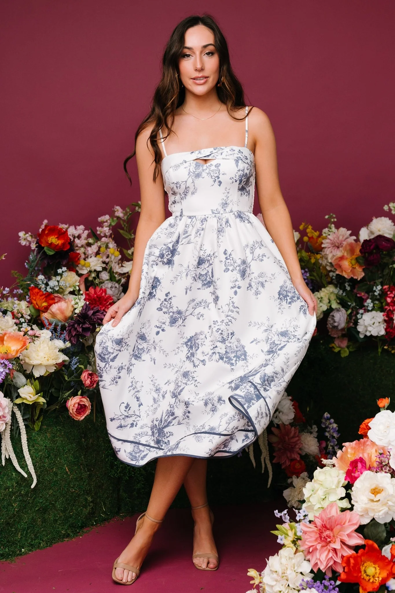 Bellagio Midi Dress | Slate Floral