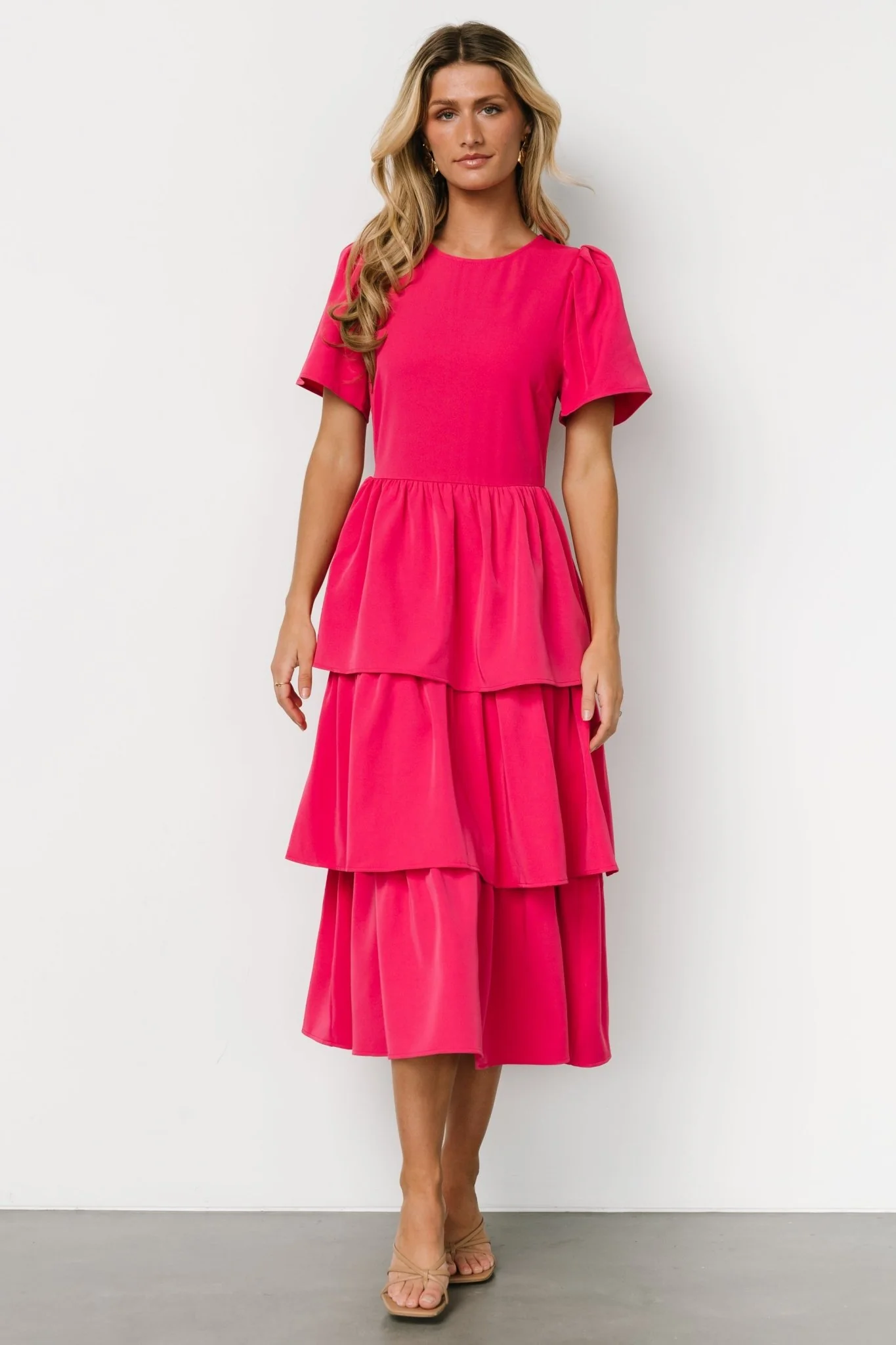 Cadenza Tiered Maxi Dress | Deep Pink