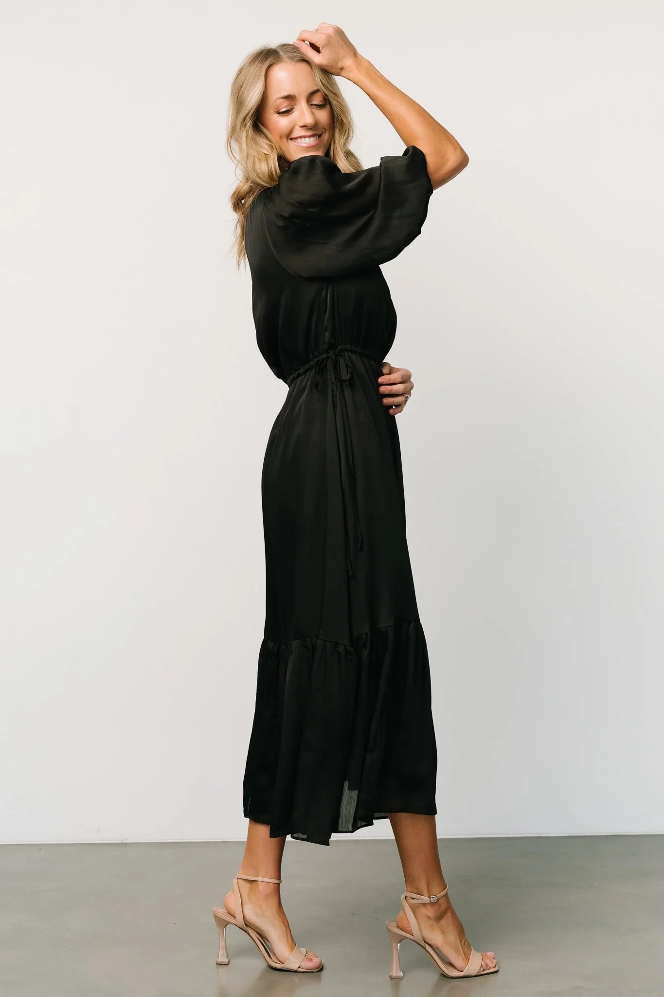 Lauretta Tie Waist Dress | Black