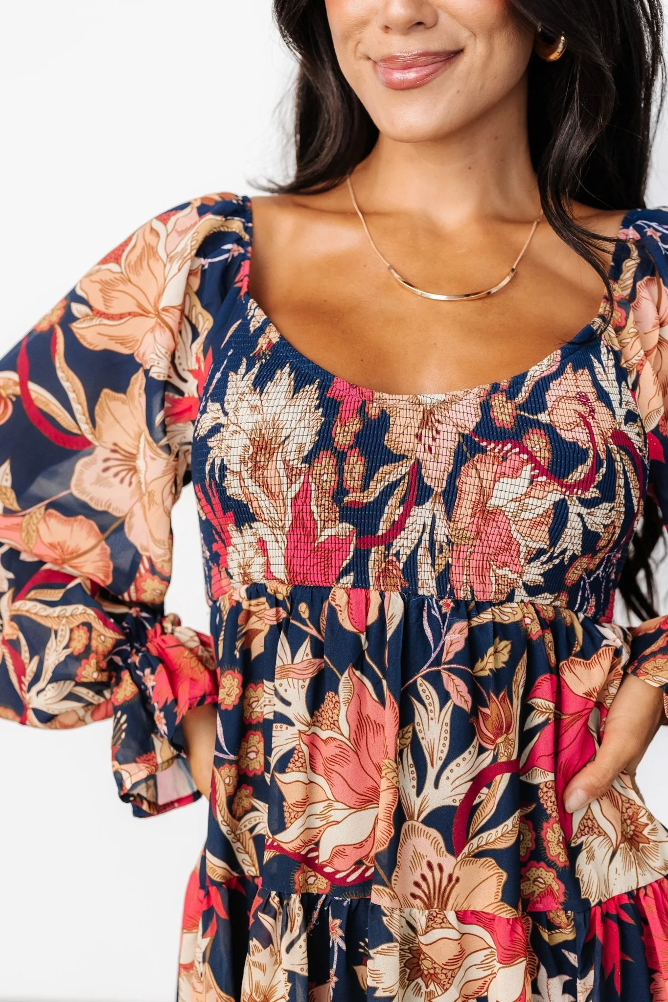 Rubi Short Dress | Navy Multi Floral