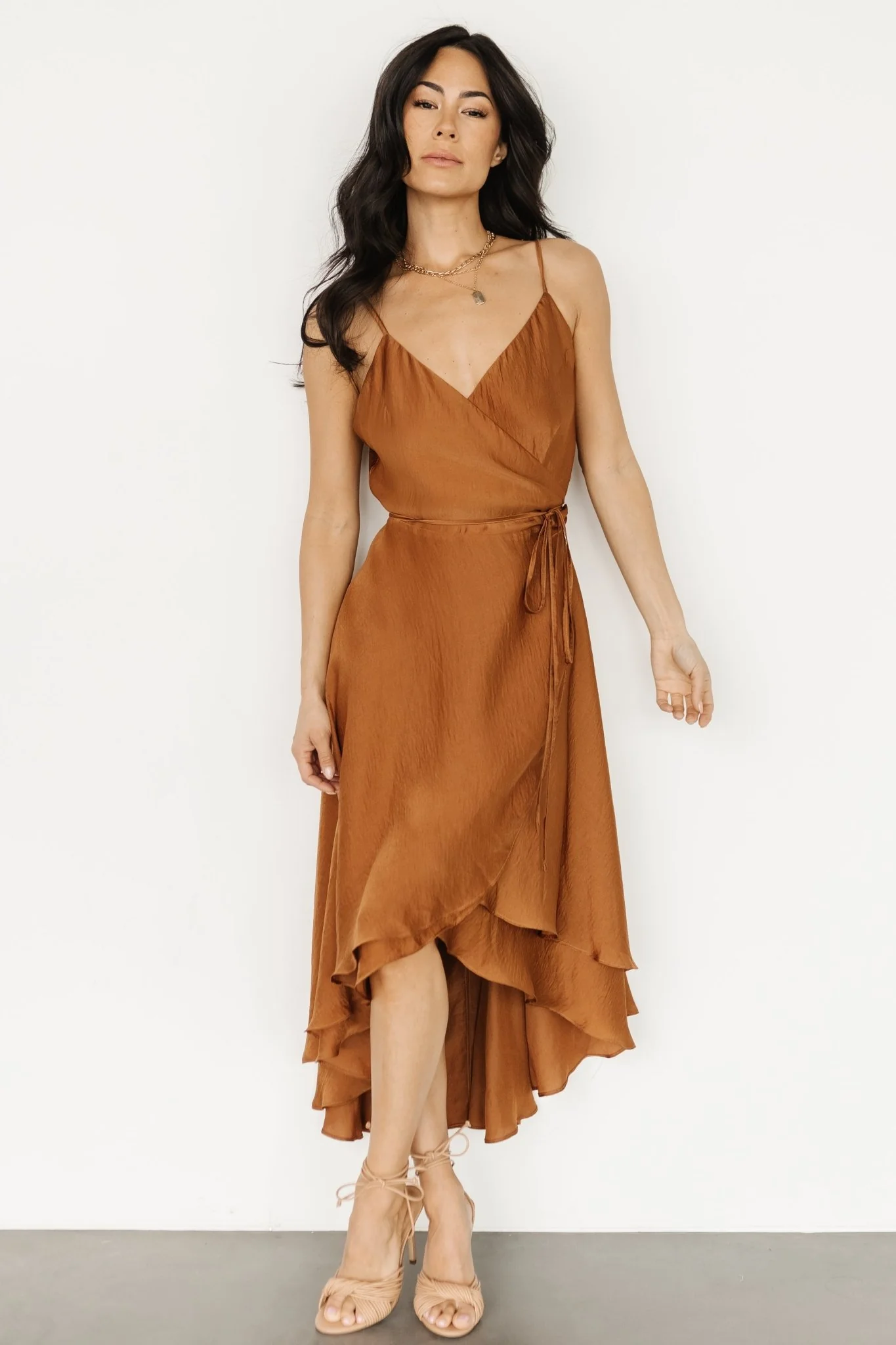 Steffi Tulip Wrap Dress | Bronze