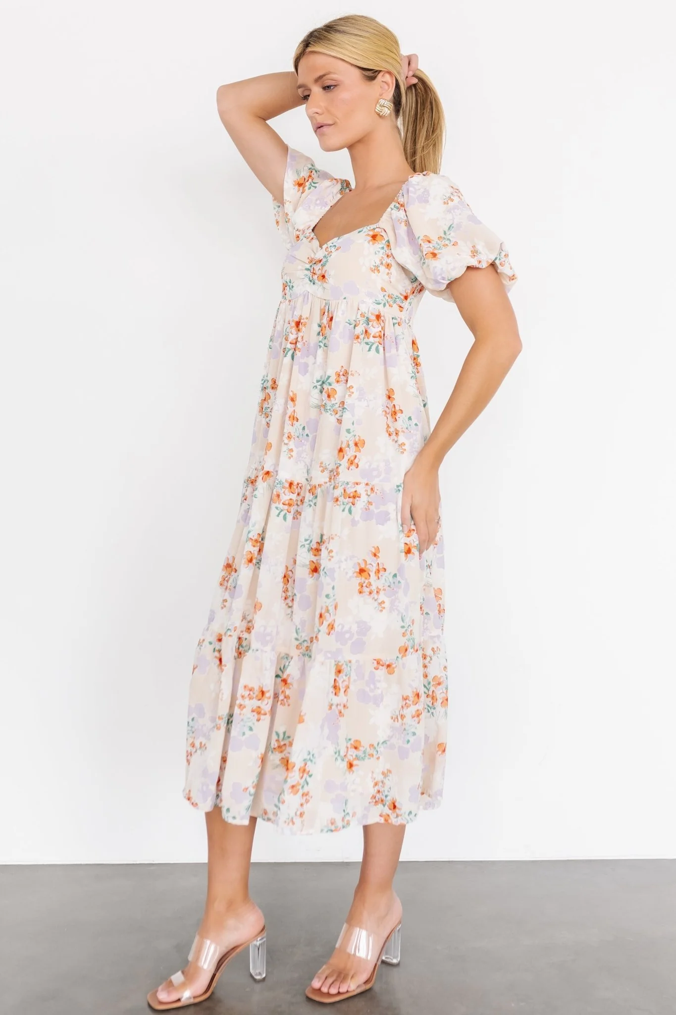 Molly Midi Dress | Cream Floral