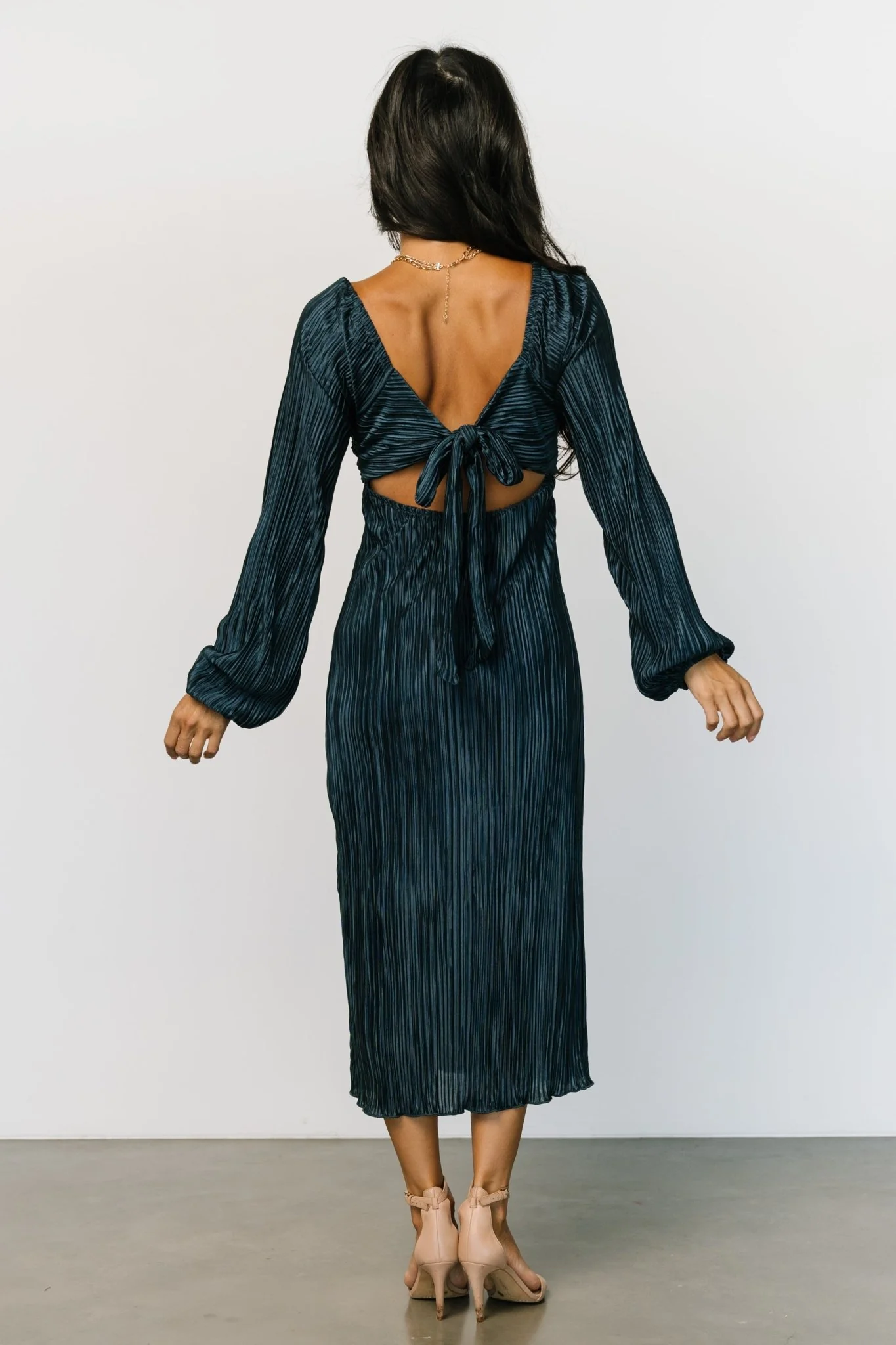 Amani Pleated Midi Dress | Peacock