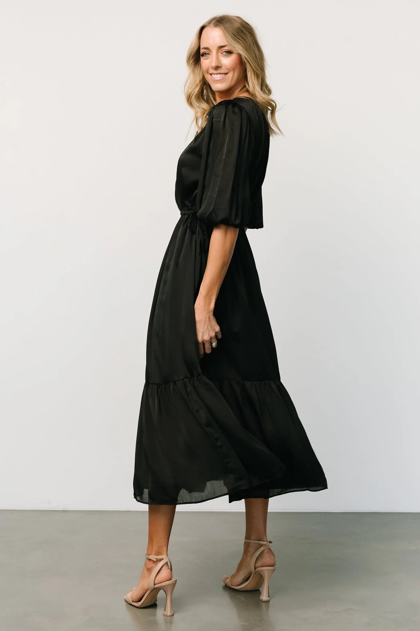 Lauretta Tie Waist Dress | Black