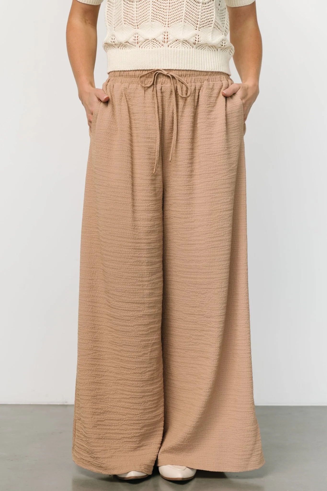 Florence Textured Pants | Beige