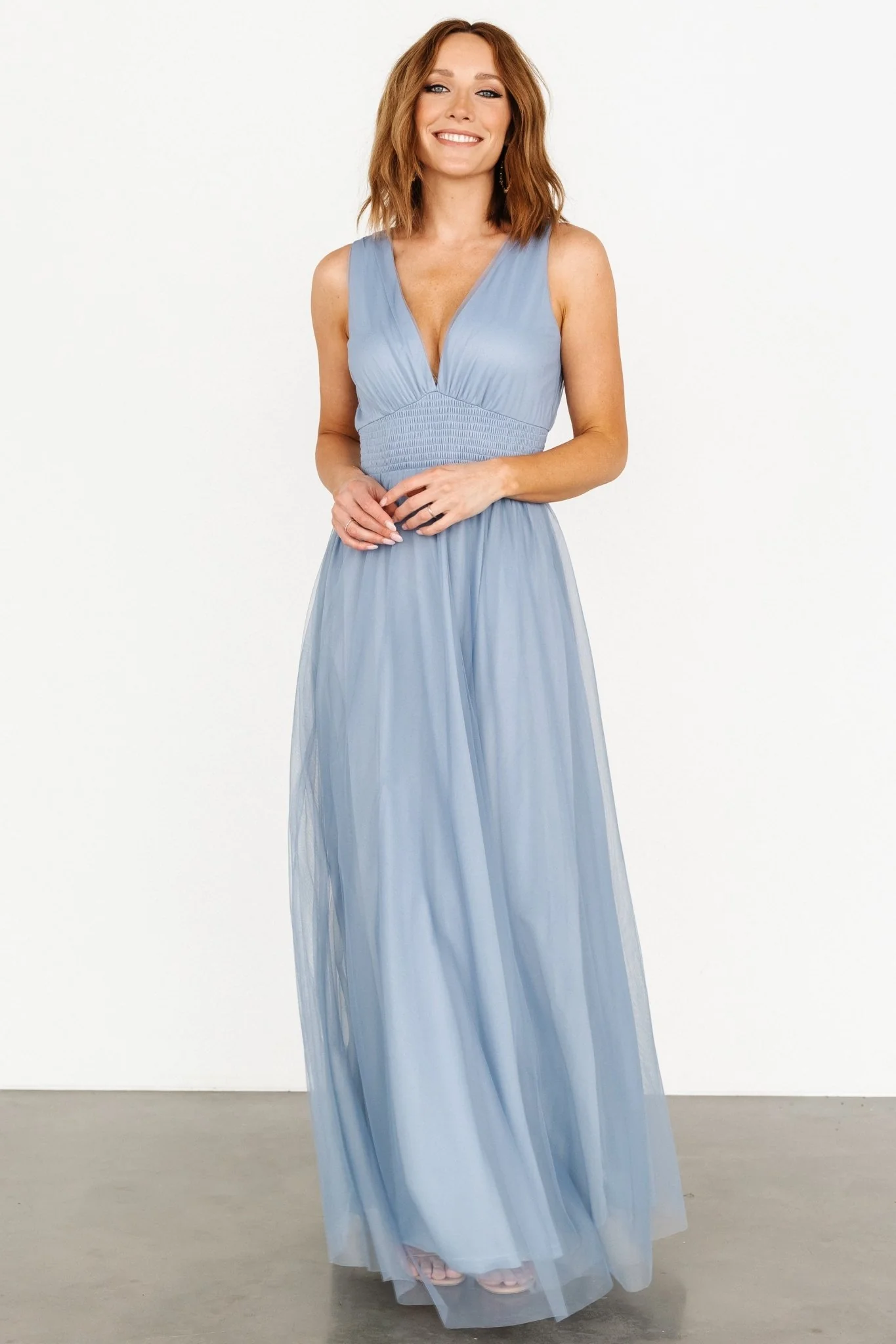 Kamila Tulle Maxi Dress | Whisper Blue