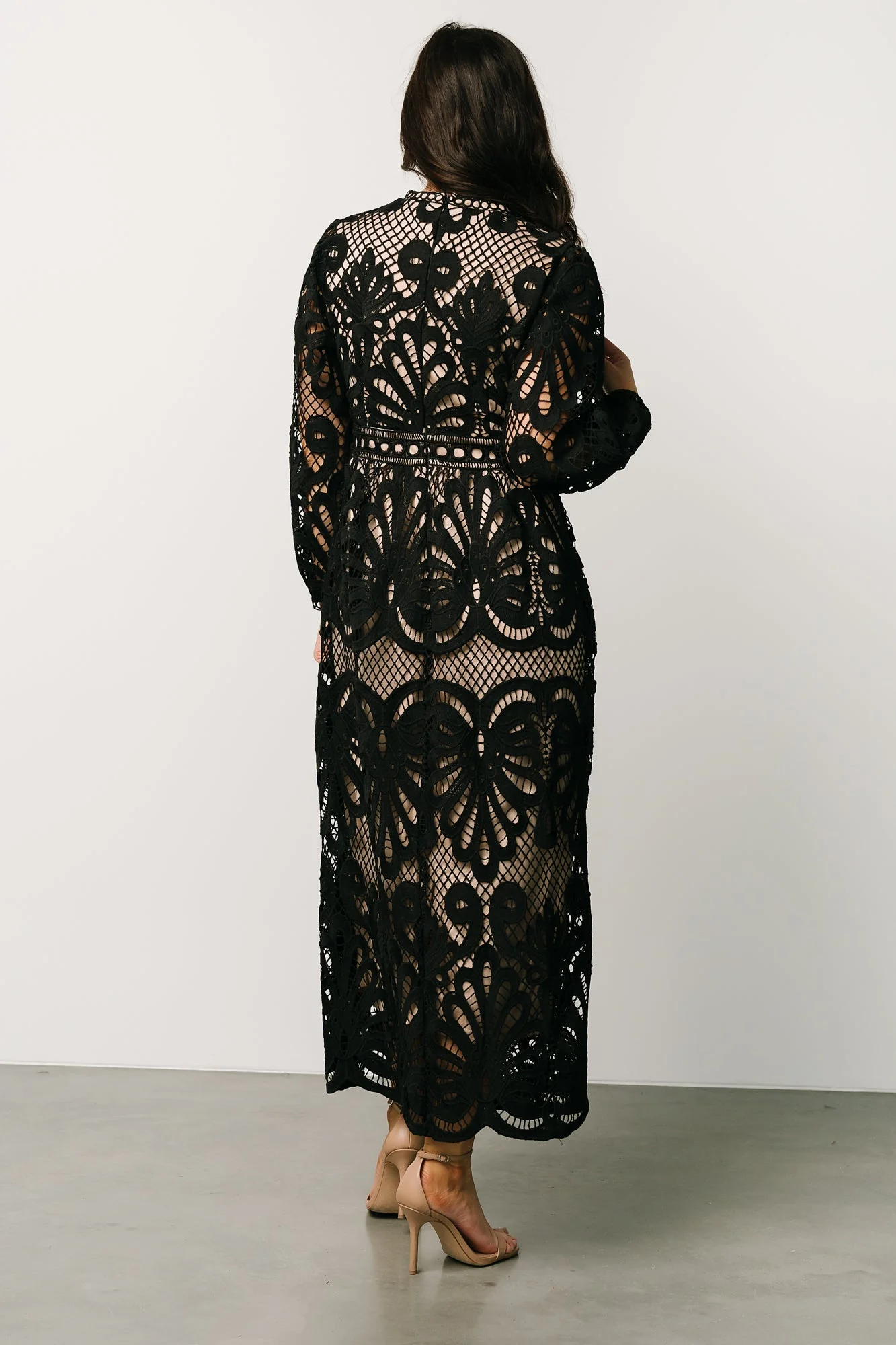 Eldora Lace Midi Dress | Black