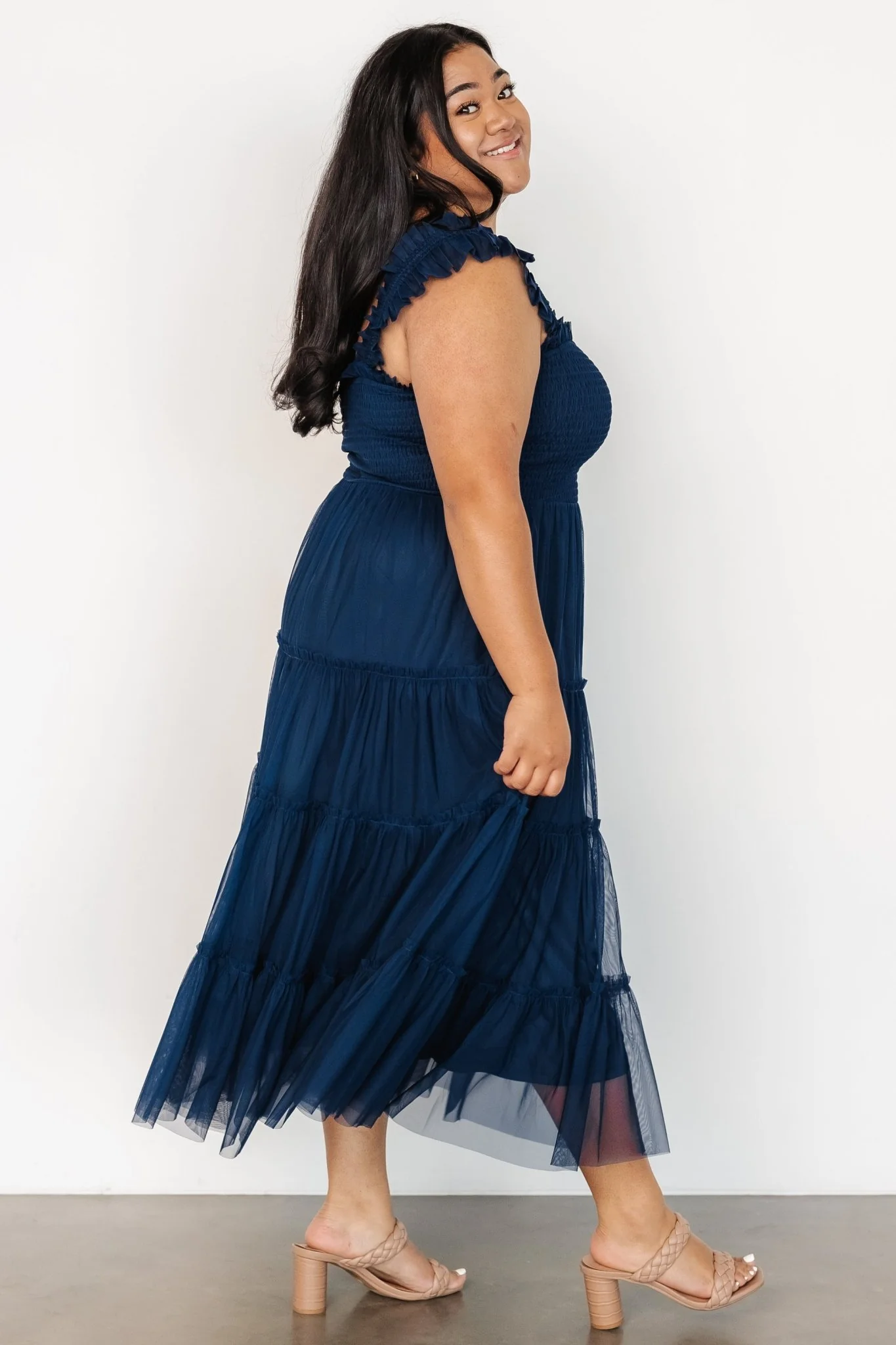 Emma Smocked Tulle Dress | Navy