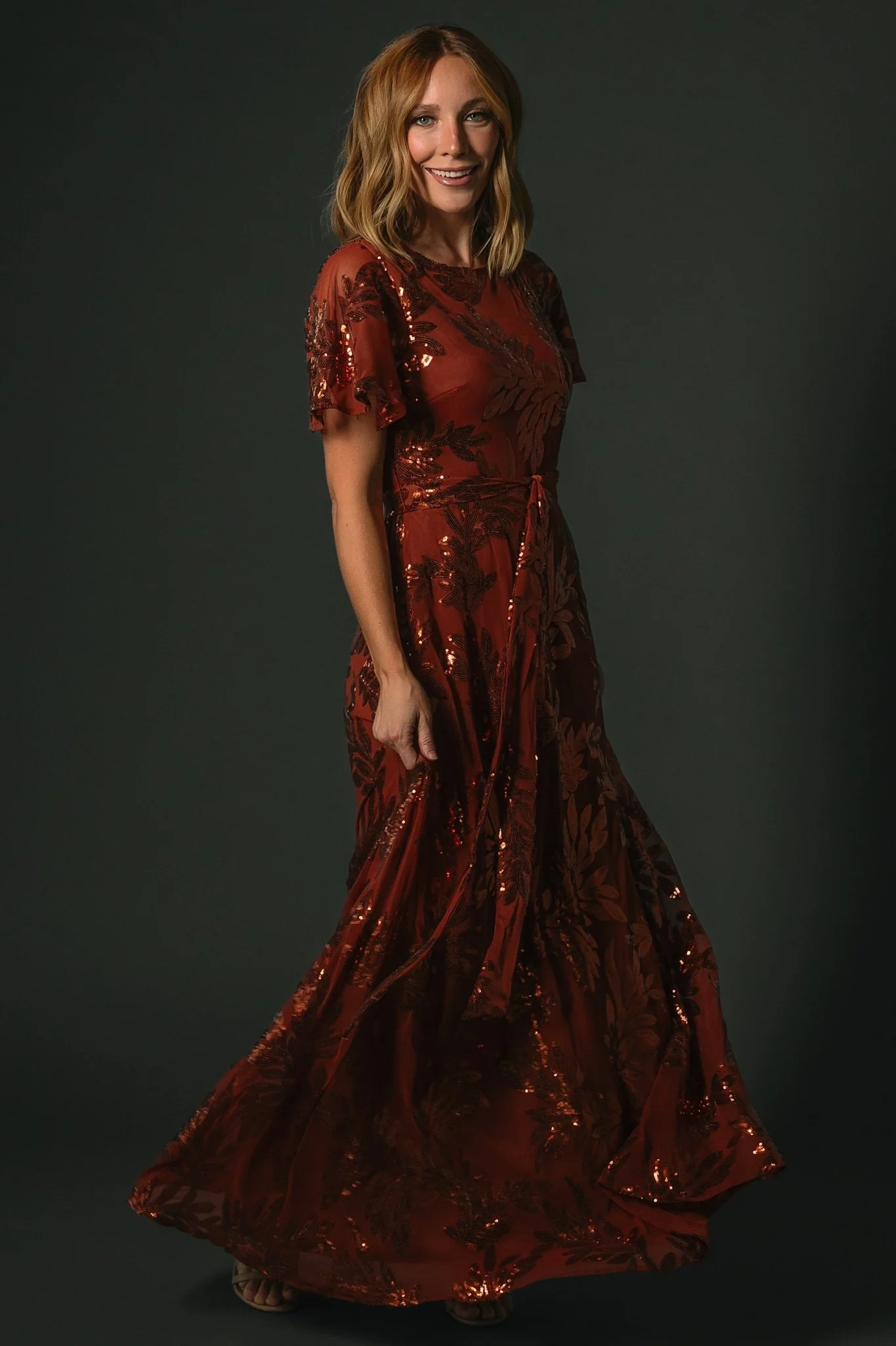 Muse Sequin Maxi Dress | Cinnamon