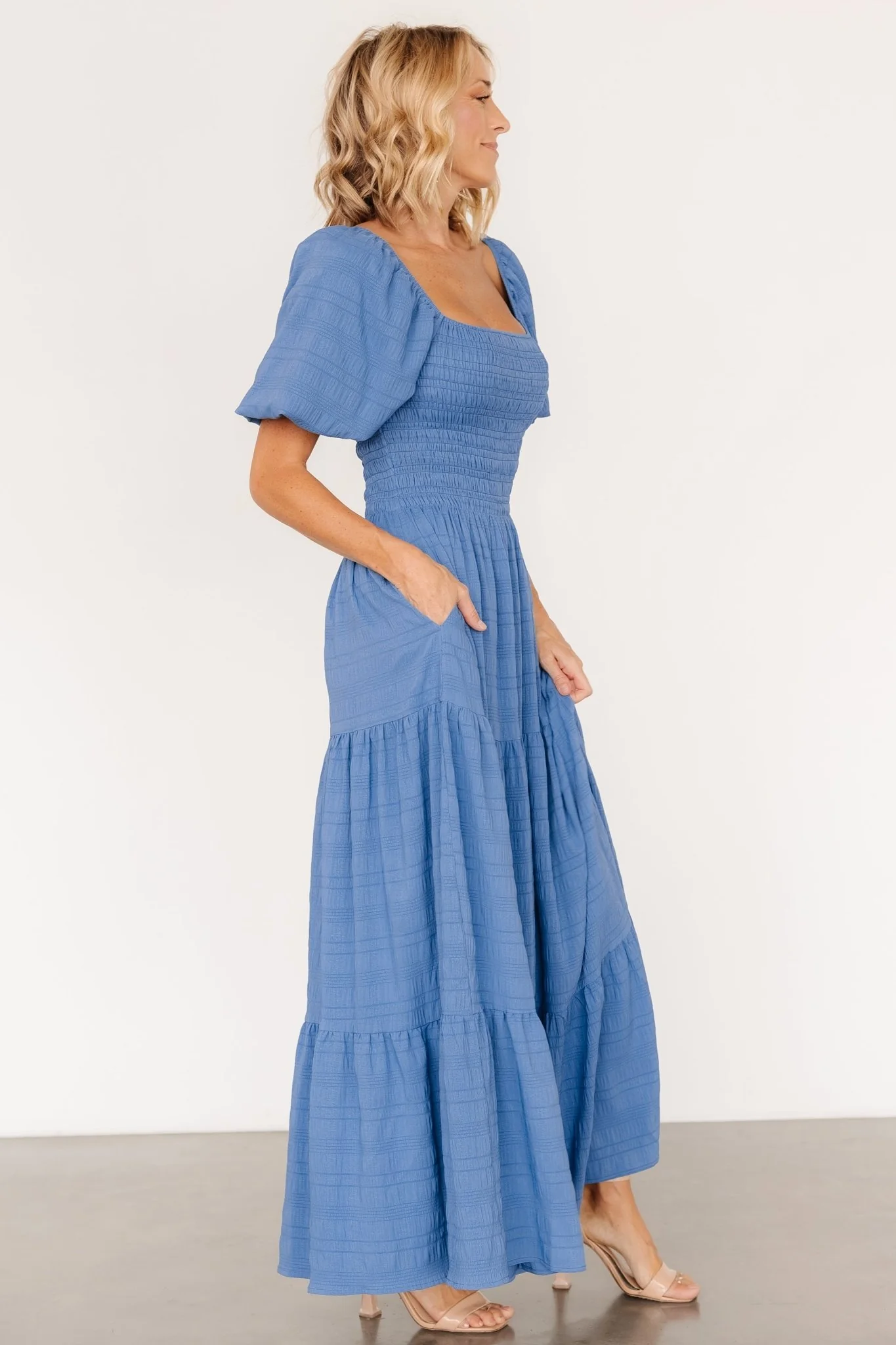 Amaya Smocked Dress | Blue