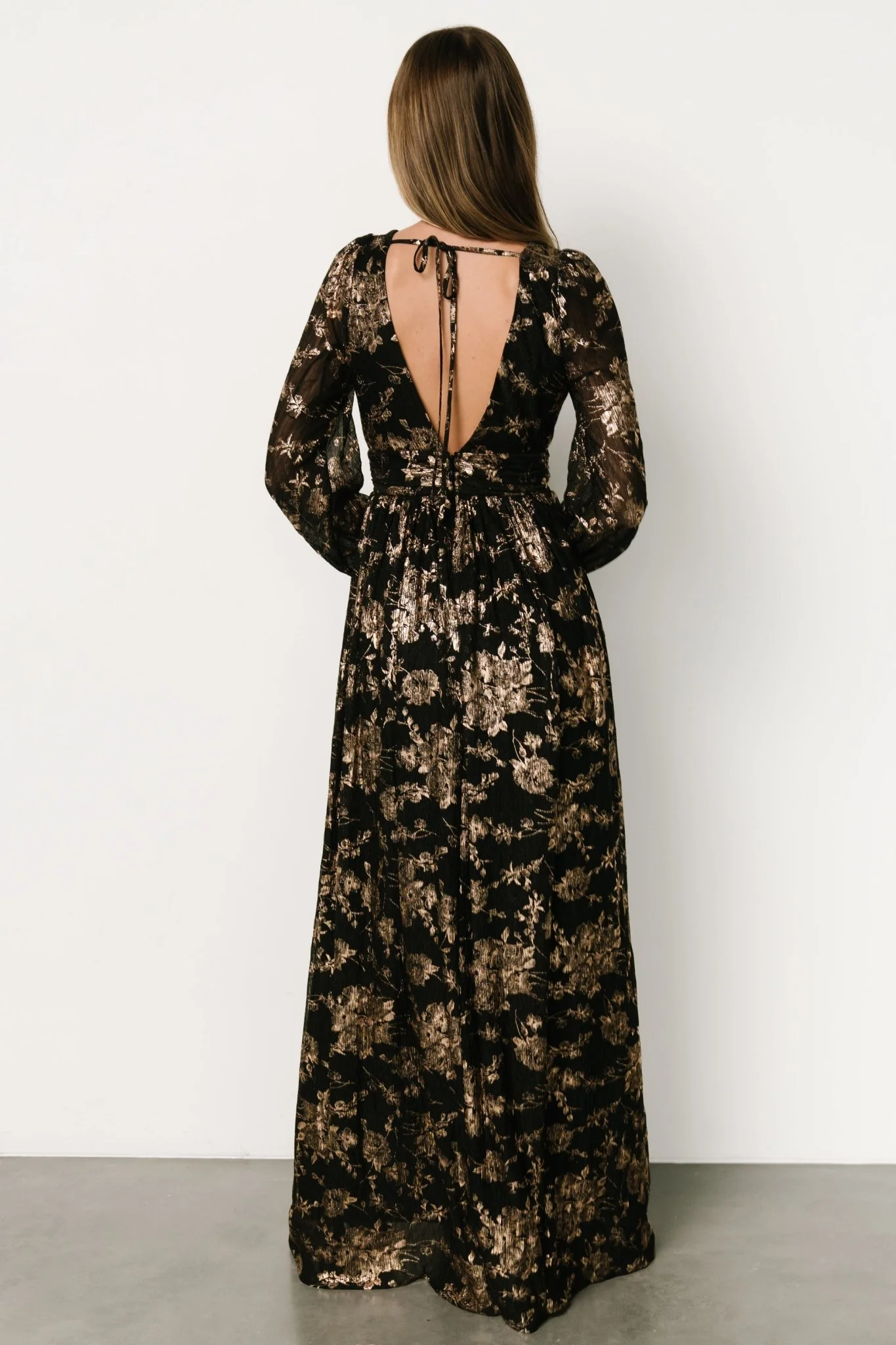 Charlene Maxi Dress | Black + Gold