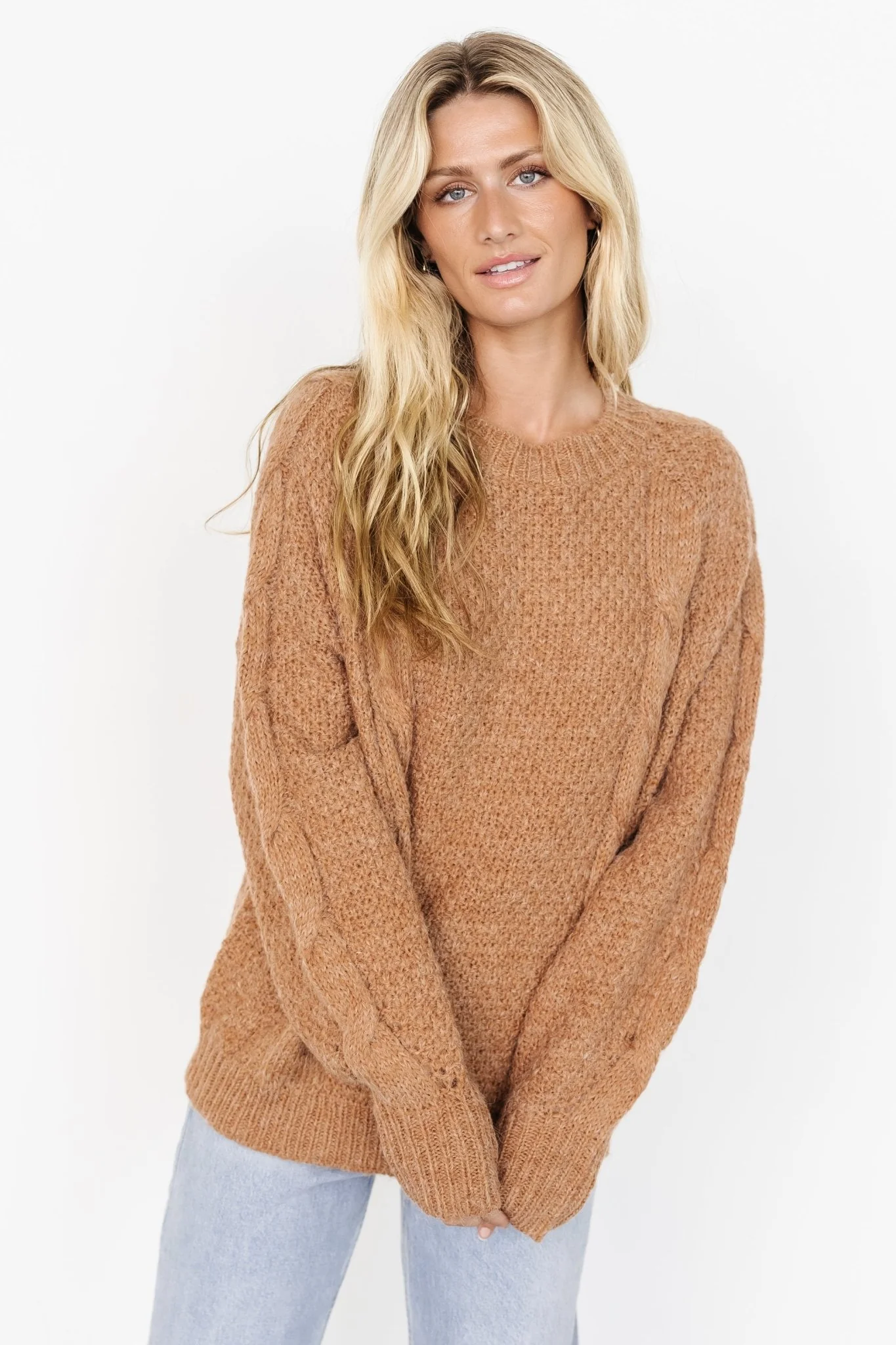 Lukas Cable Knit Sweater | Camel