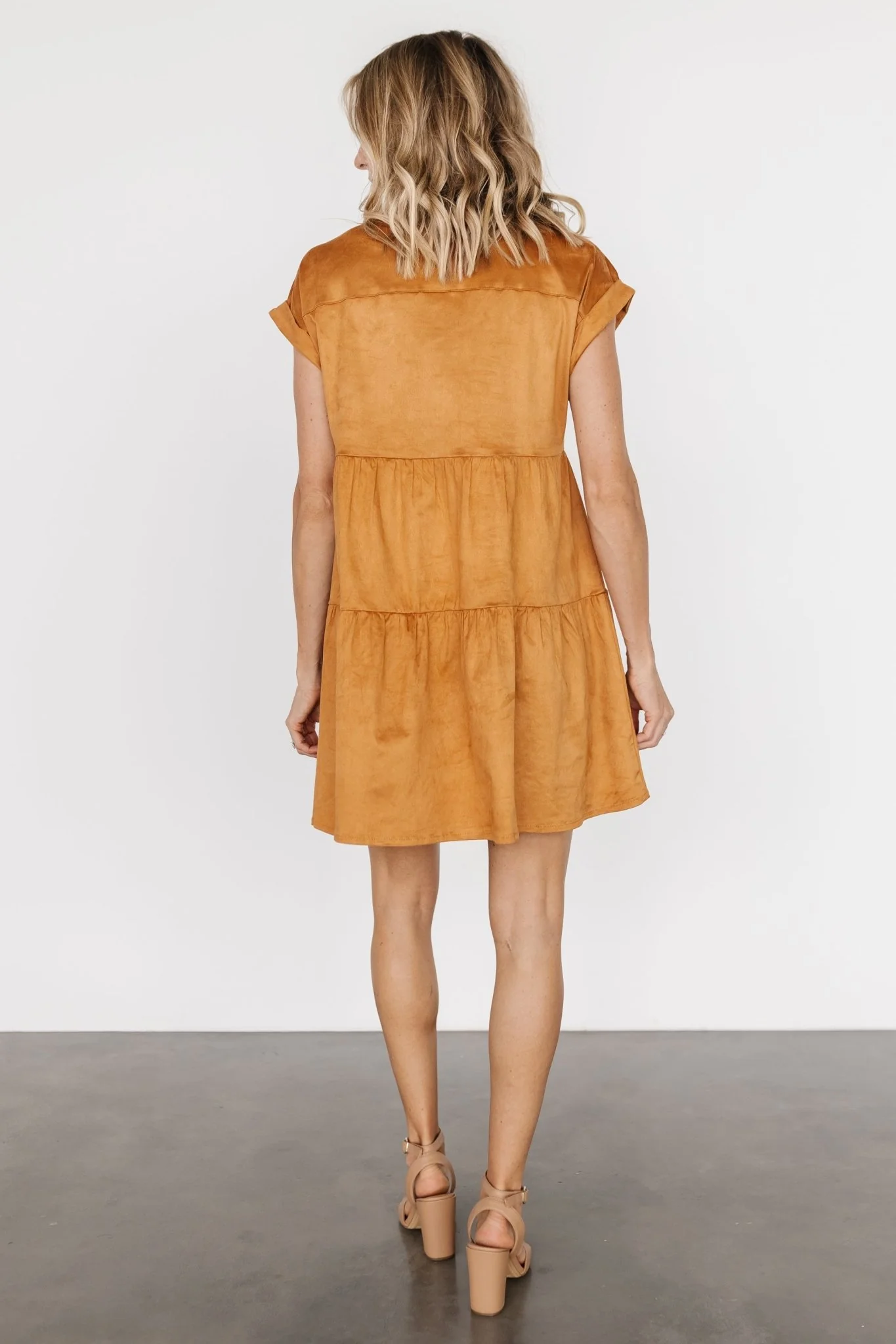 Shayla Button Down Short Dress | Camel