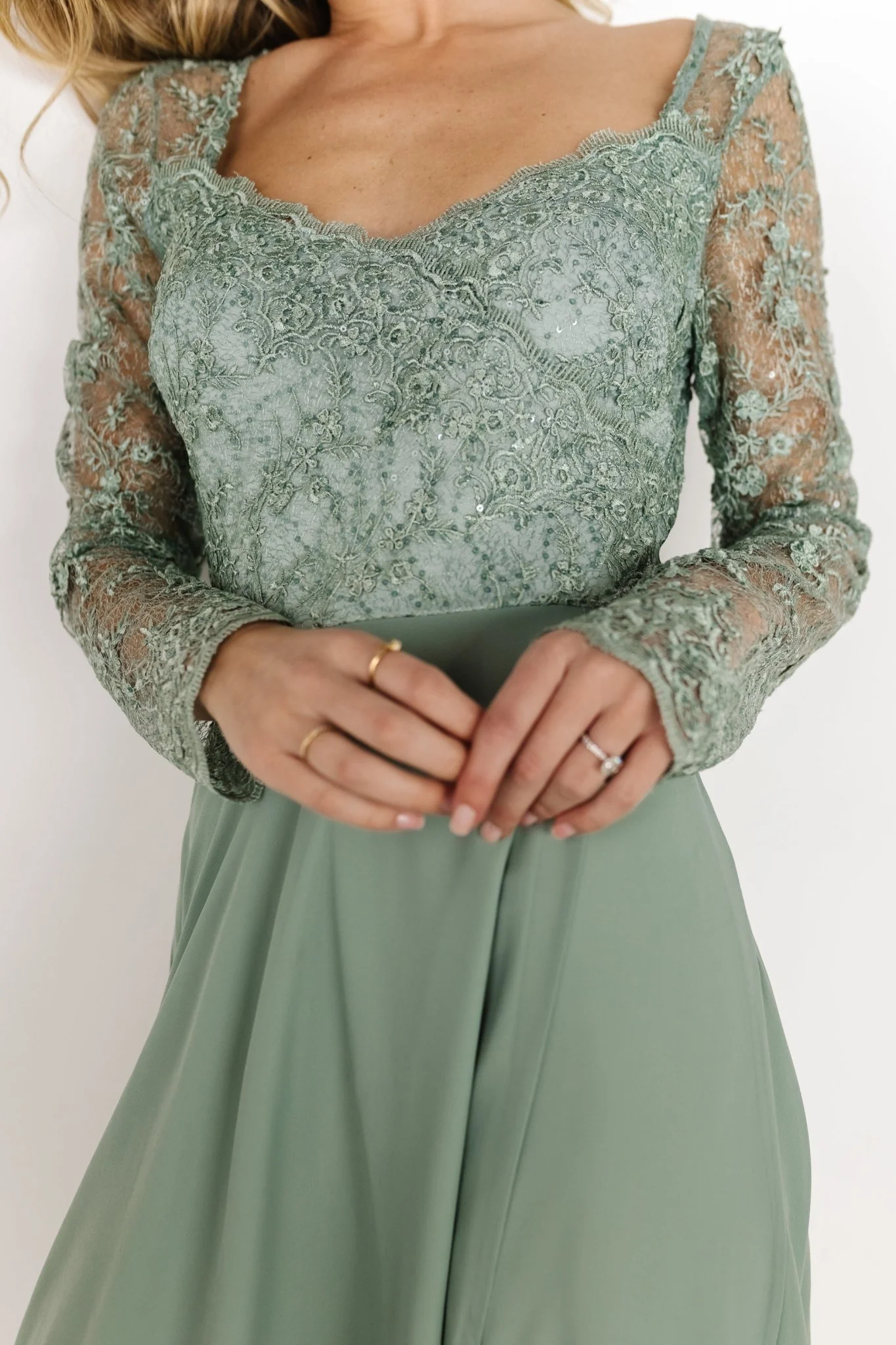 Adalaide Long Sleeve Maxi Dress | Dusty Sage