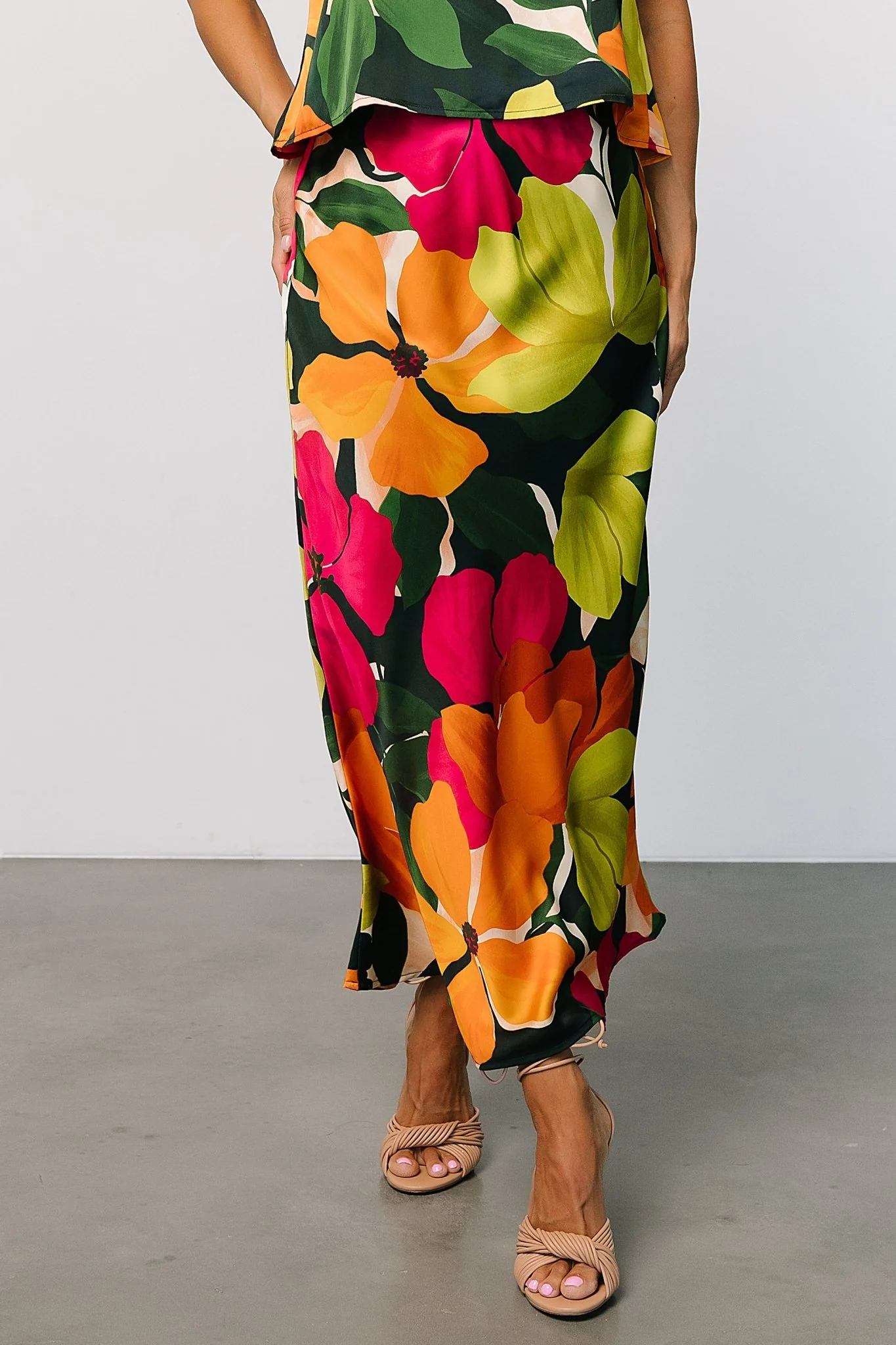 Leland Satin Skirt | Multi Floral