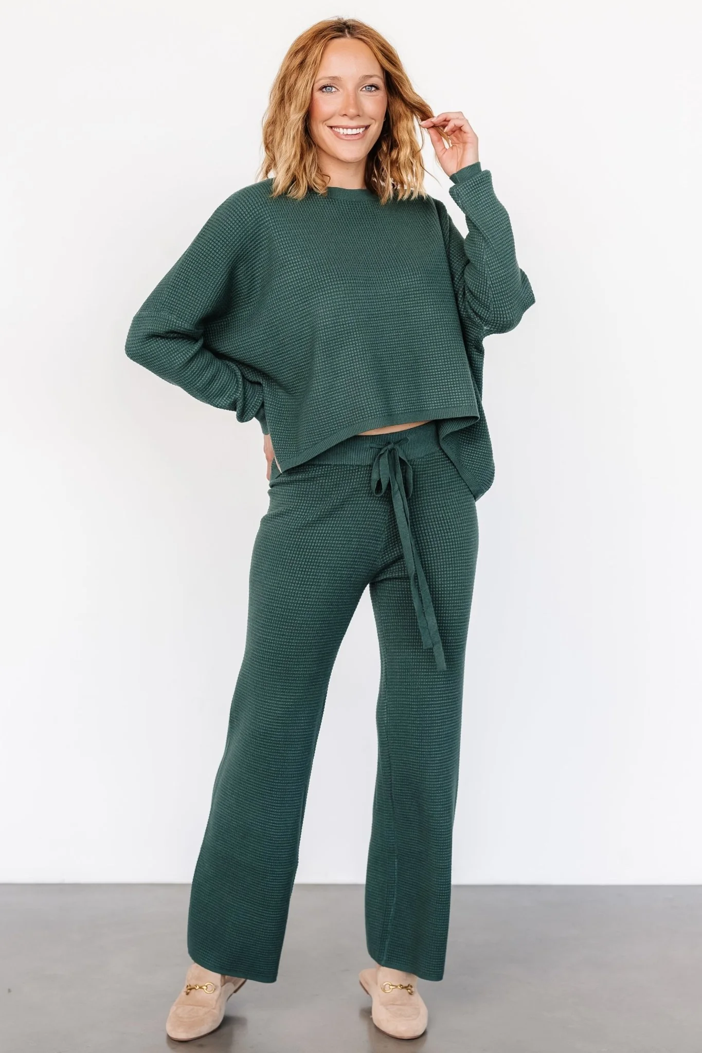 Owen Waffle Pants | Green