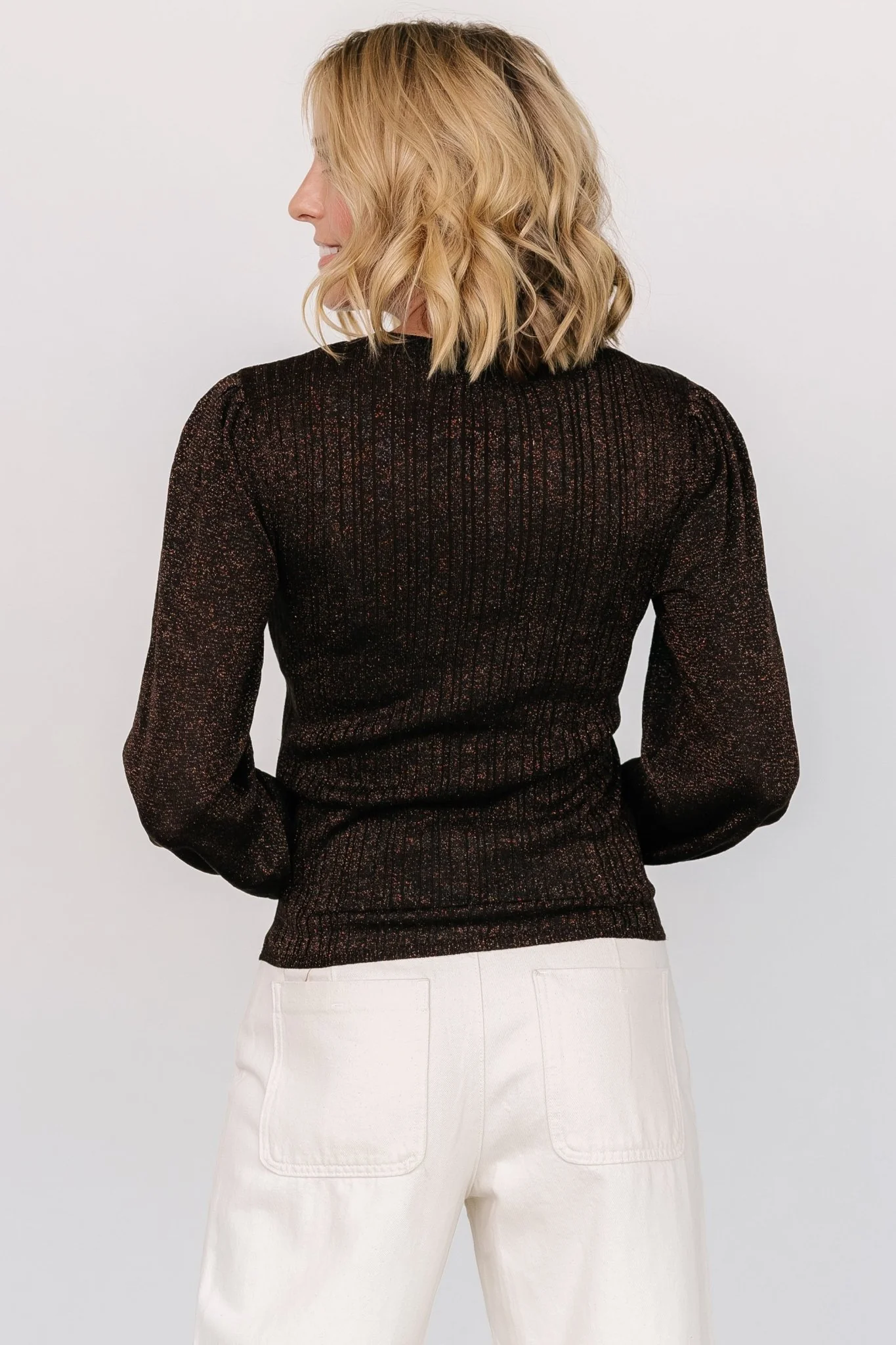 Padma Shimmer Sweater Top | Chocolate