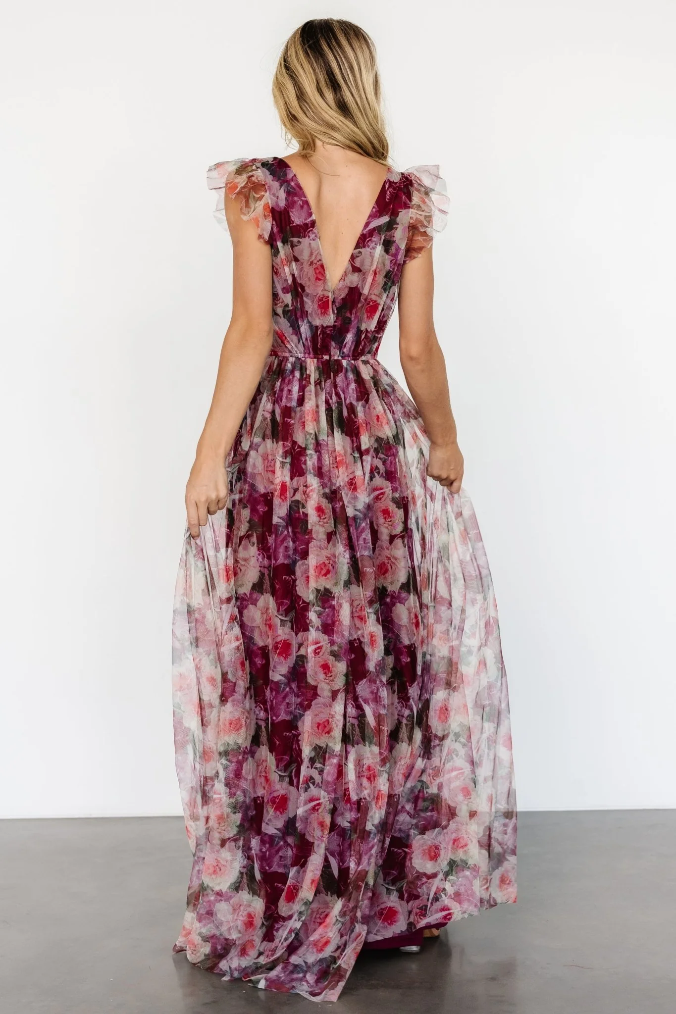Carmine Maxi Dress | Wine Floral
