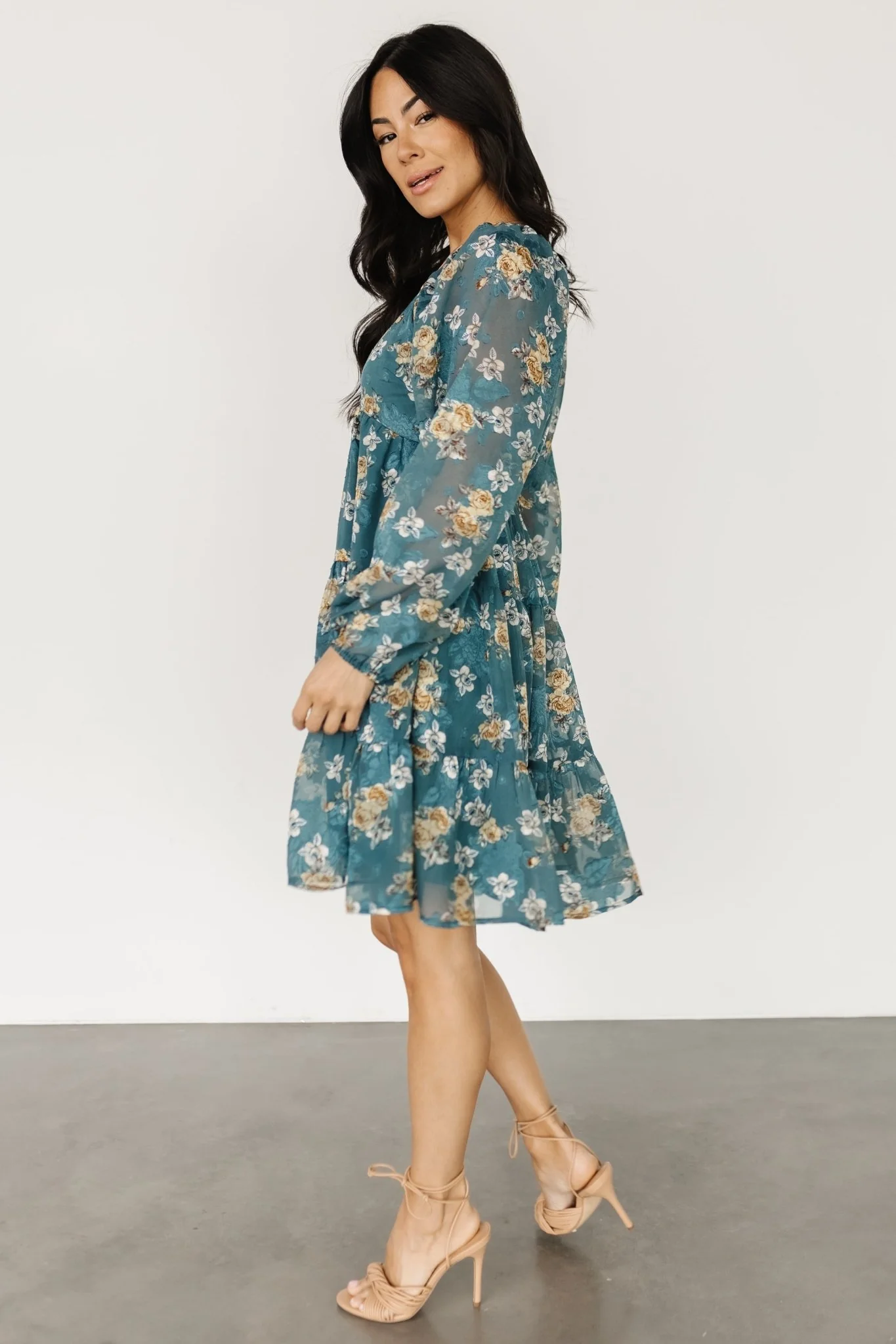 Lombard Tiered Dress | Blue + Gold