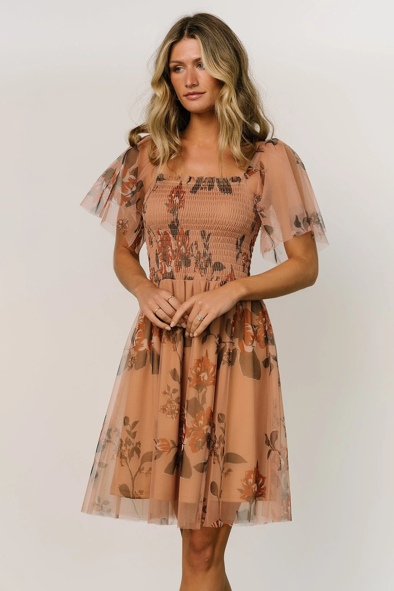 Tivoli Tulle Short Dress | Copper Floral