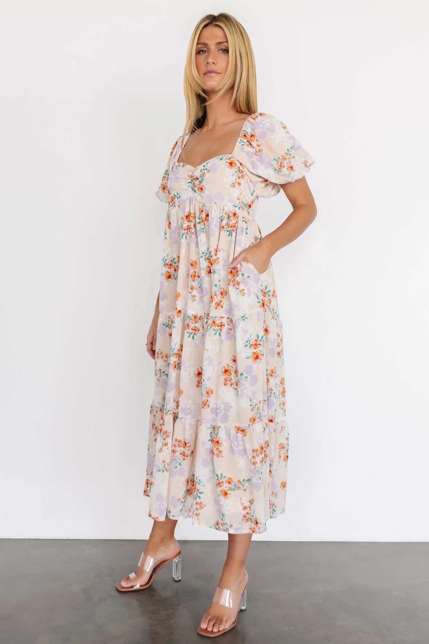 Molly Midi Dress | Cream Floral