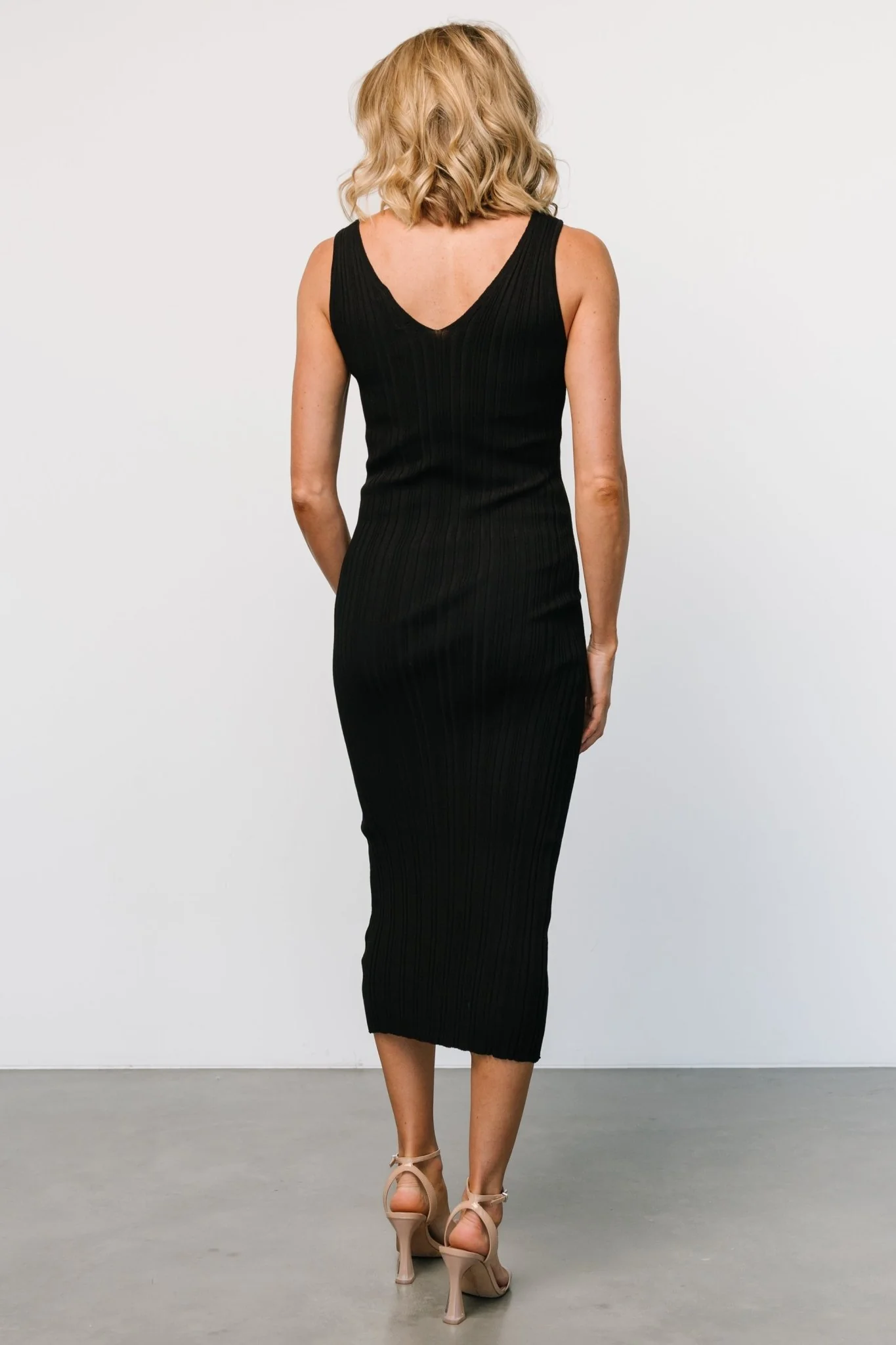 Napa V Neck Tank Dress | Black